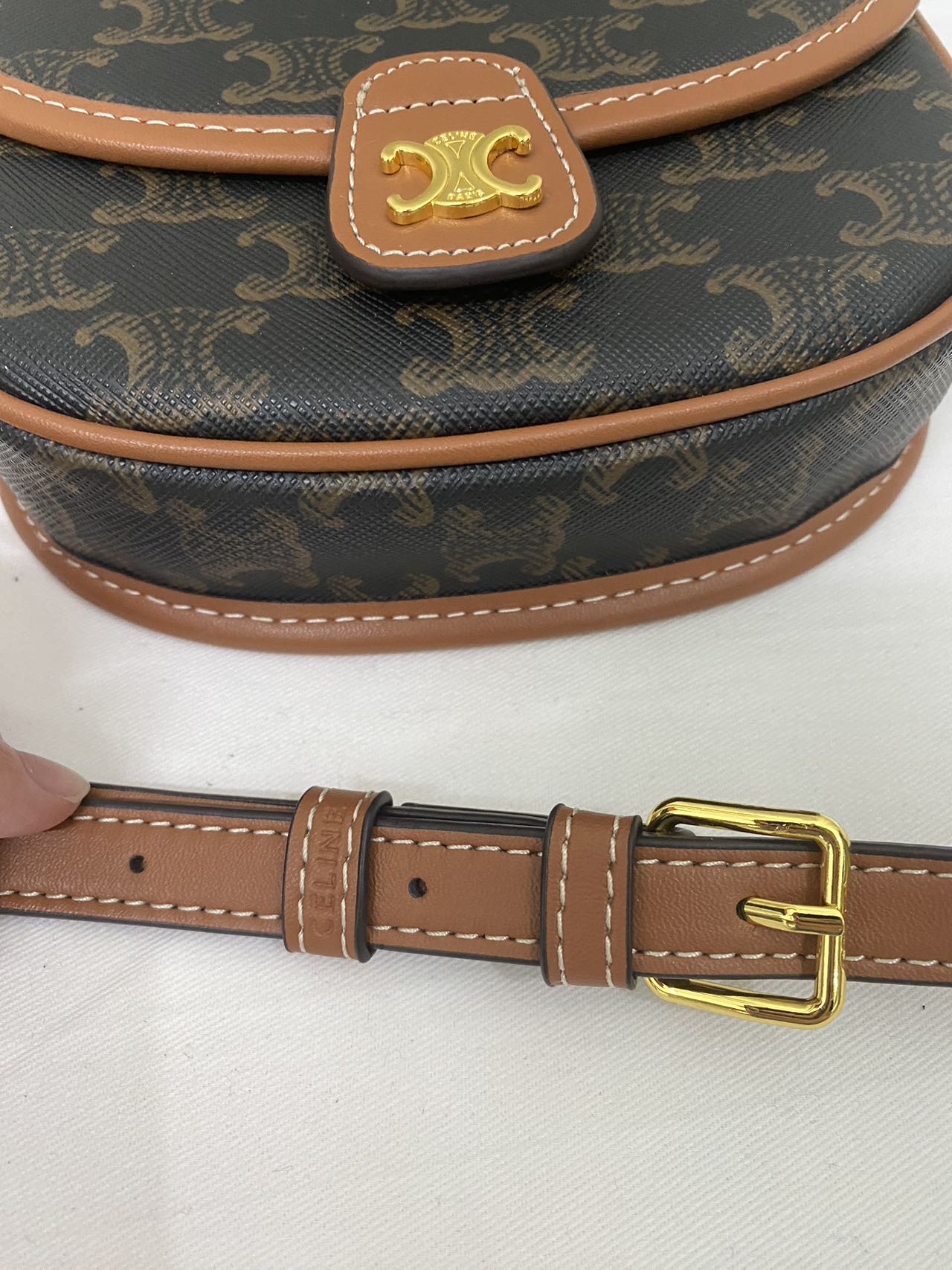 CELINE ☆ ミニ ブザス / トリオンフキャンバス＆カーフスキン