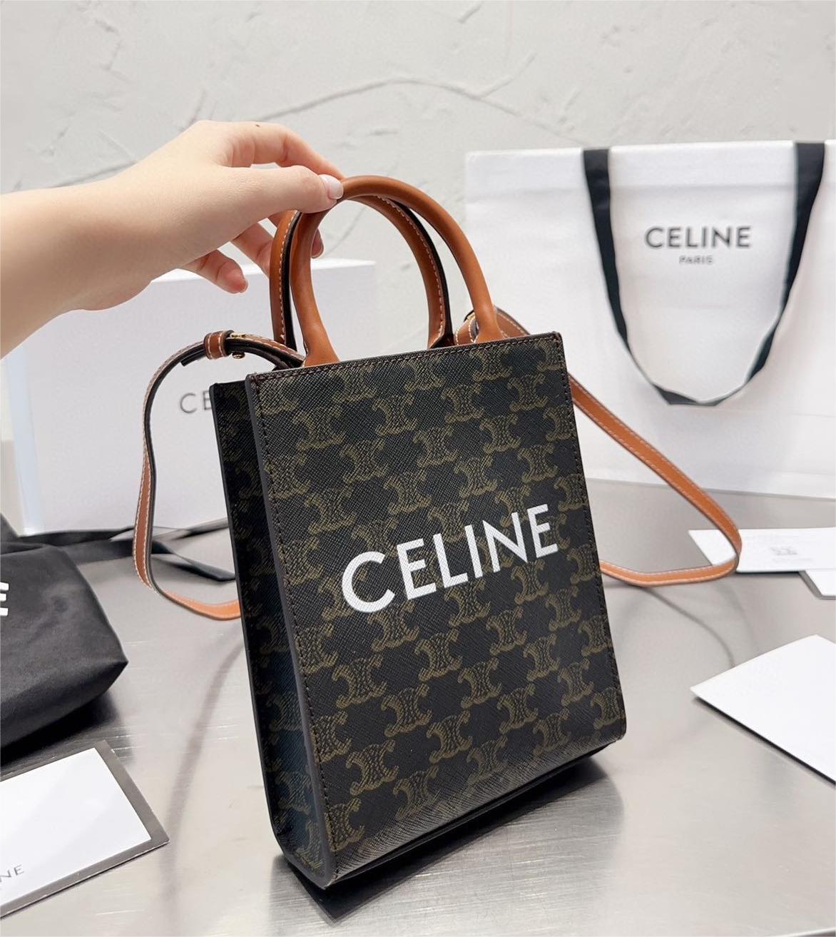 CELINE MINI VERTICAL CABAS☆トリオンフキャンバス