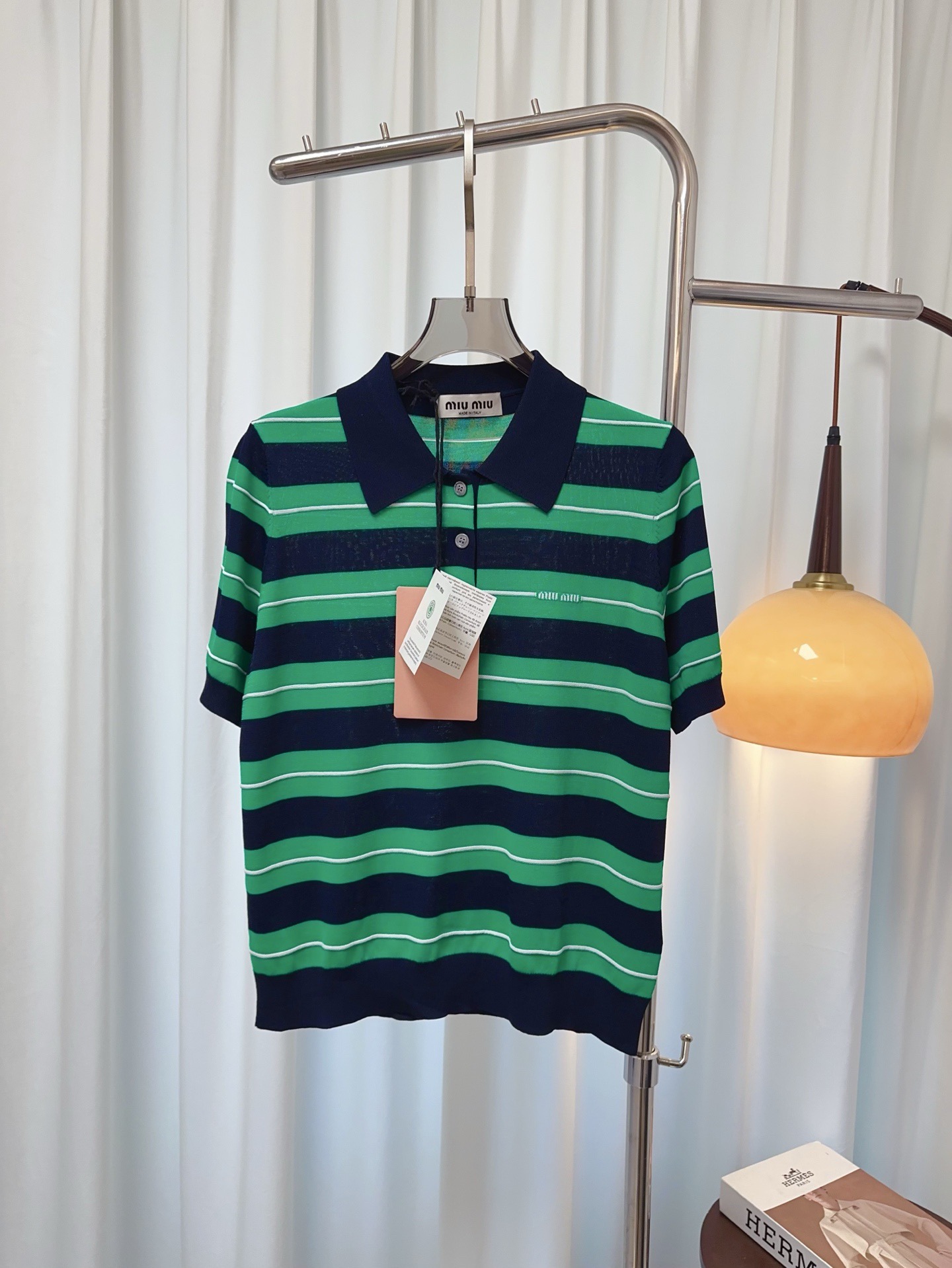 miumiu コットン ニット ポロシャツ