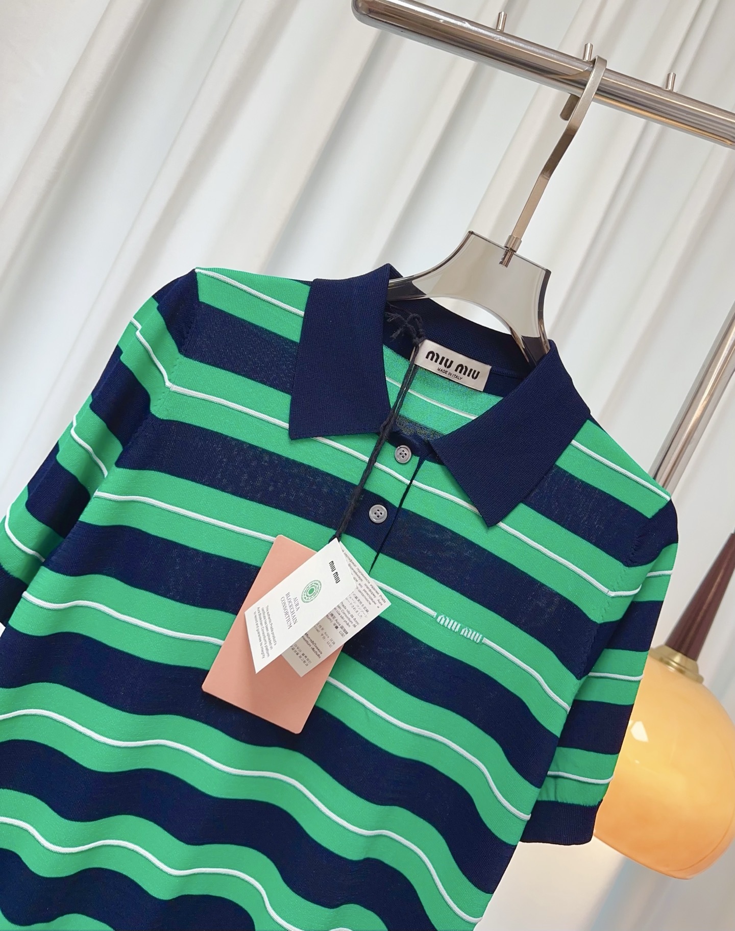 miumiu コットン ニット ポロシャツ