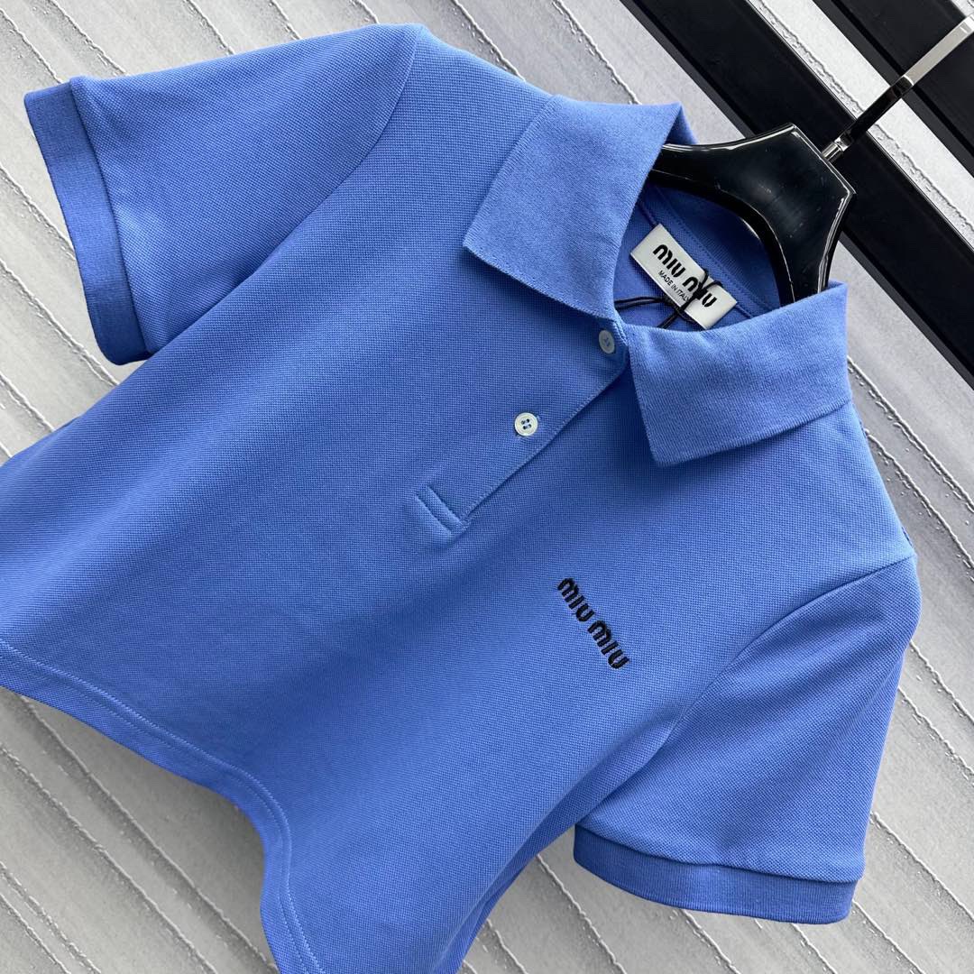 miumiu コットン ピケ ポロシャツ