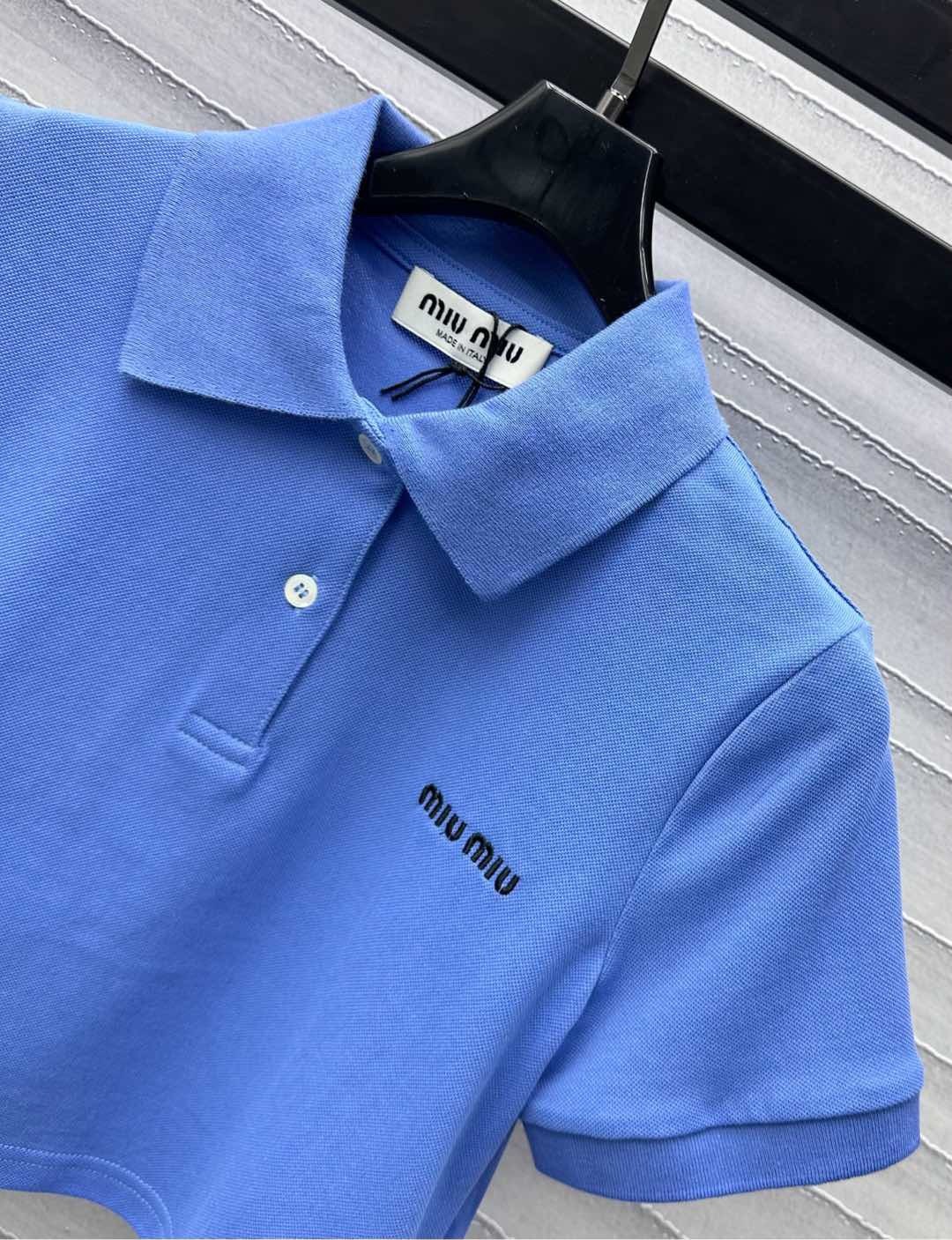 miumiu コットン ピケ ポロシャツ
