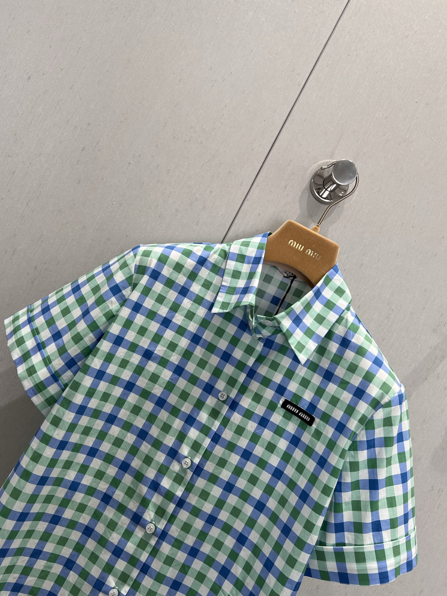 miumiu ギンガムチェック ポプリン シャツ