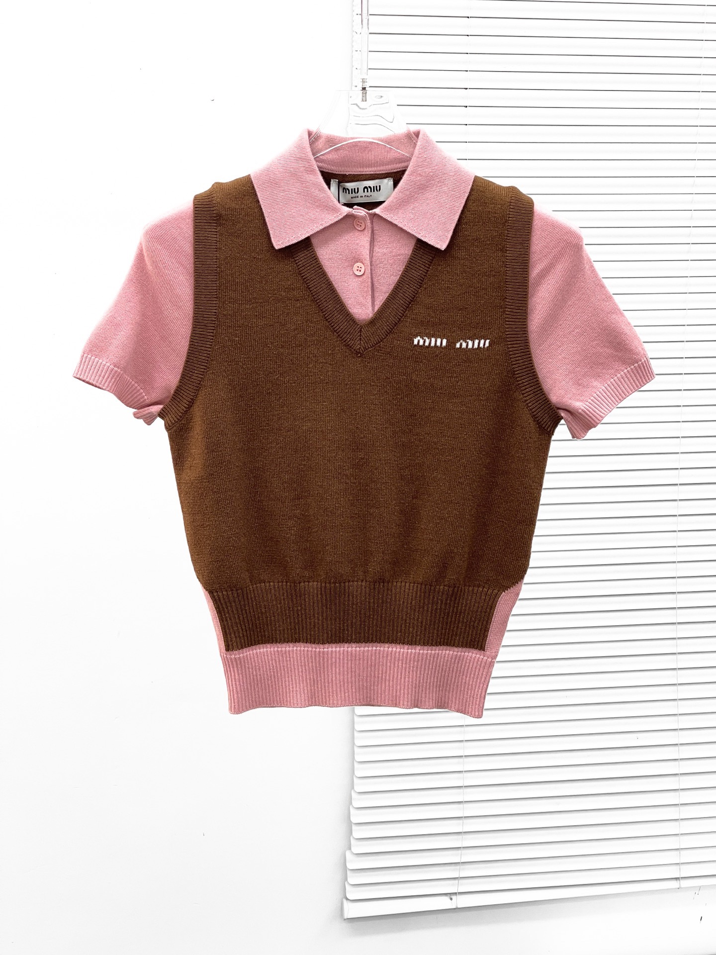 miumiu カシミヤxウール ポロセーター
