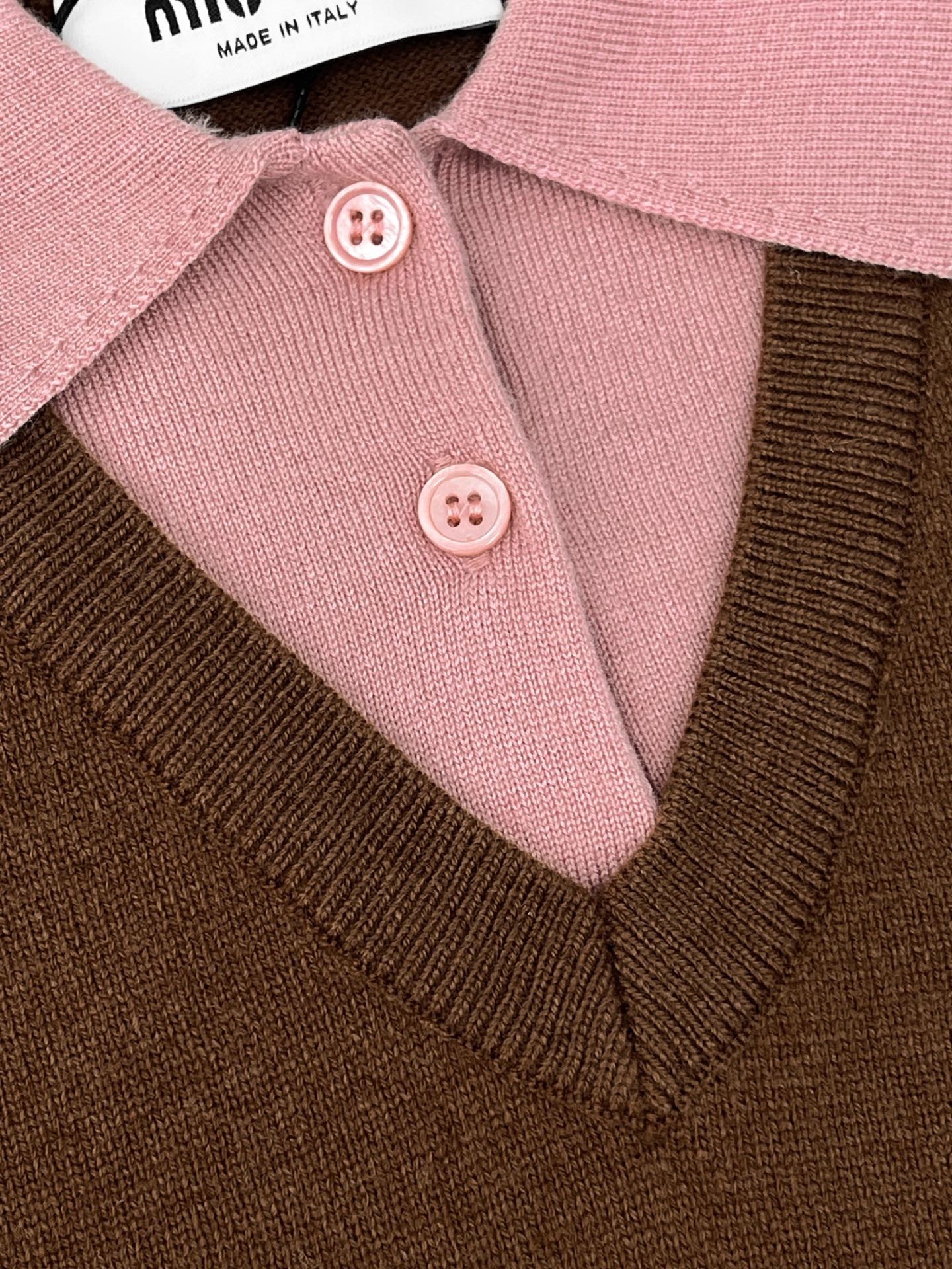 miumiu カシミヤxウール ポロセーター