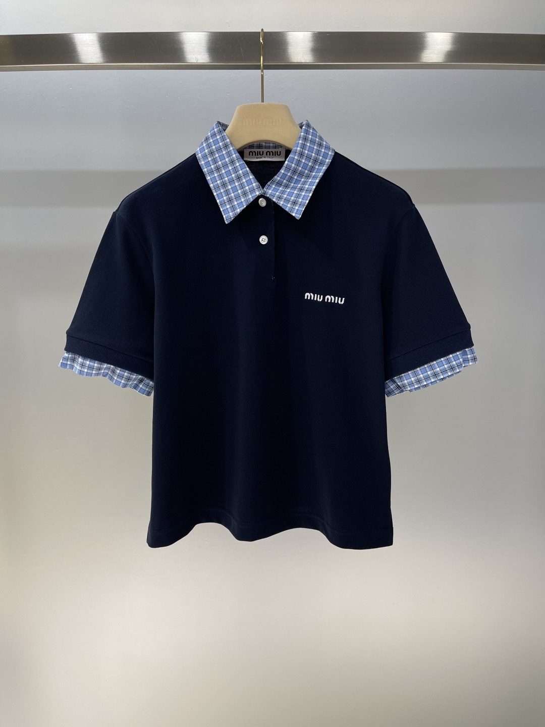 miumiu ピケxポプリン ポロシャツ