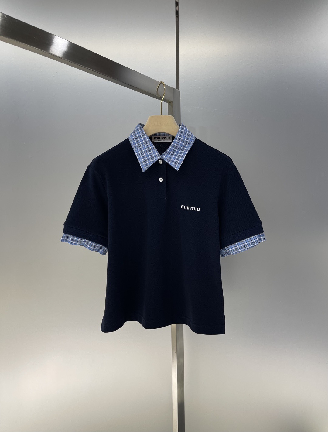 miumiu ピケxポプリン ポロシャツ