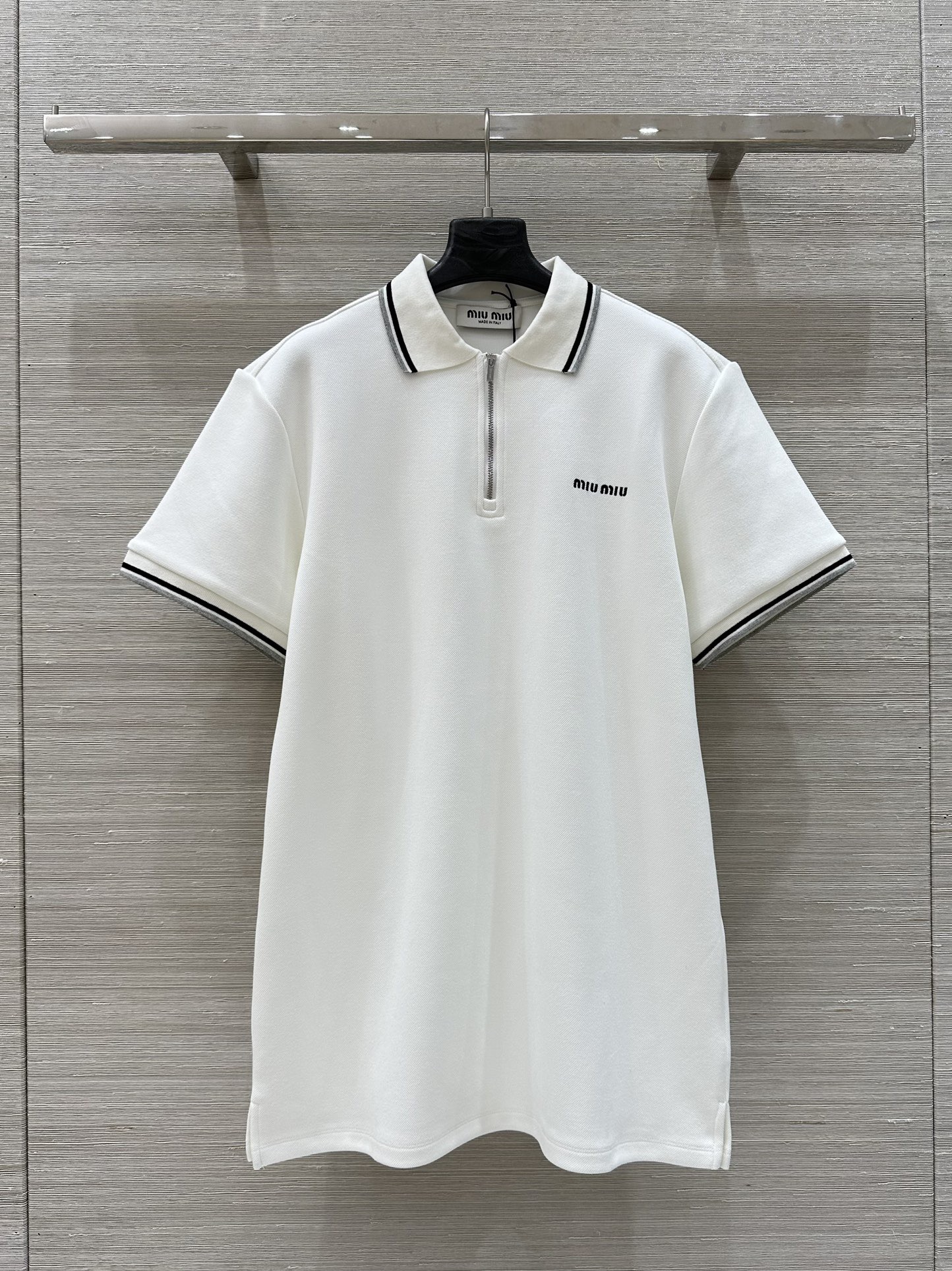 miumiu ボンデッドピケとテクニカルジャージーのドレス