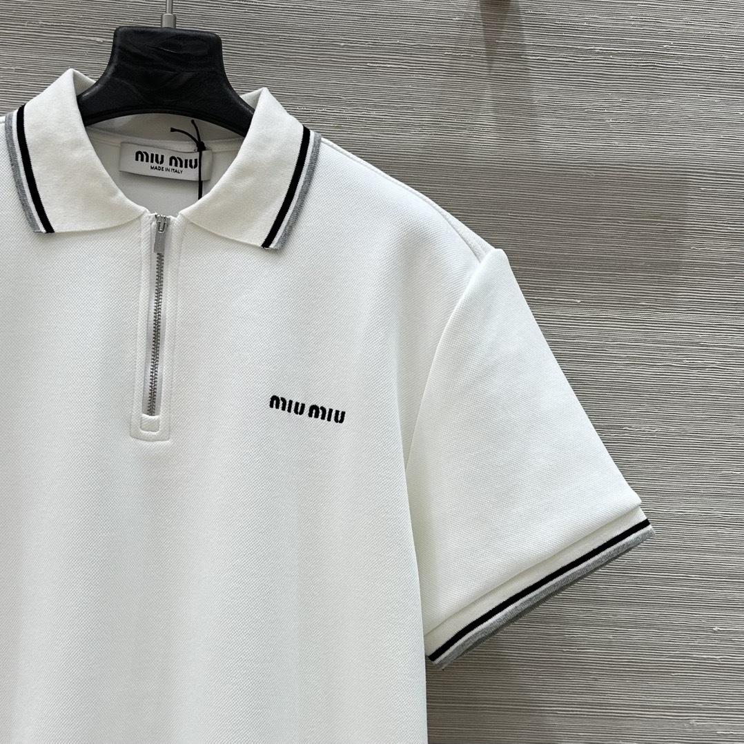 miumiu ボンデッドピケとテクニカルジャージーのドレス