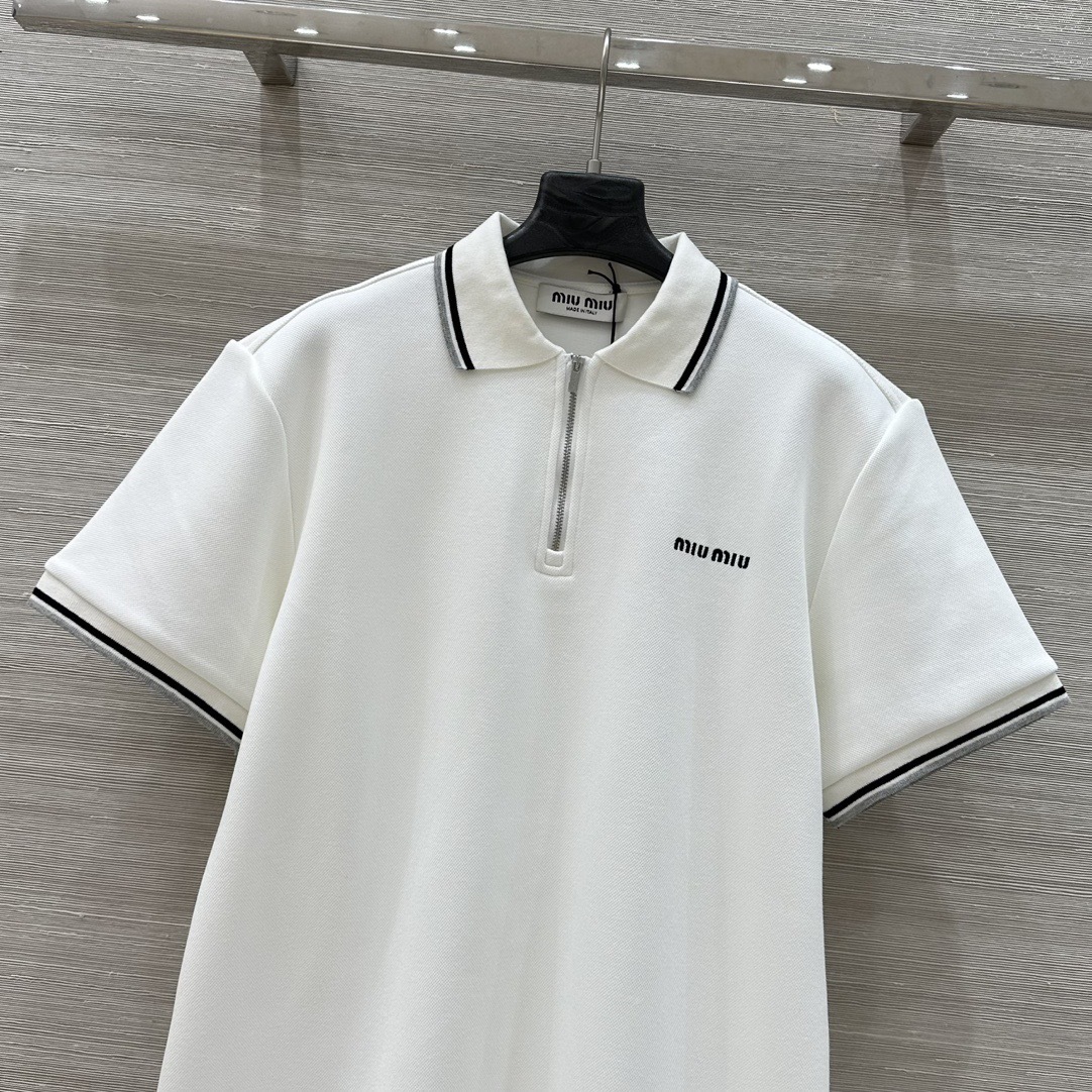 miumiu ボンデッドピケとテクニカルジャージーのドレス