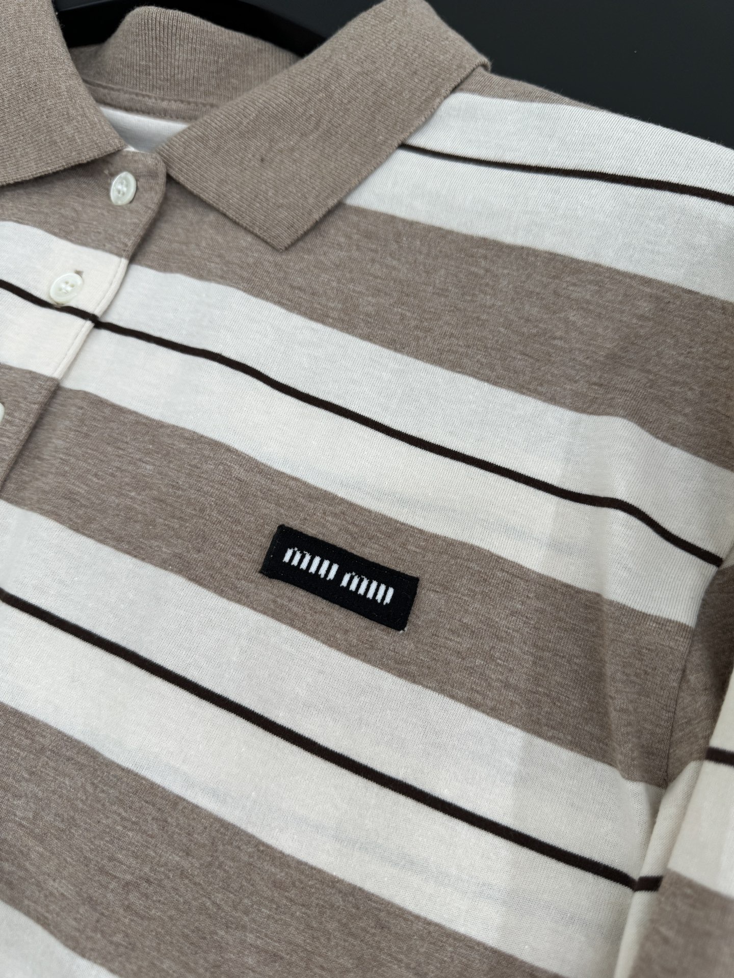 miumiu コットンジャージー ポロシャツ