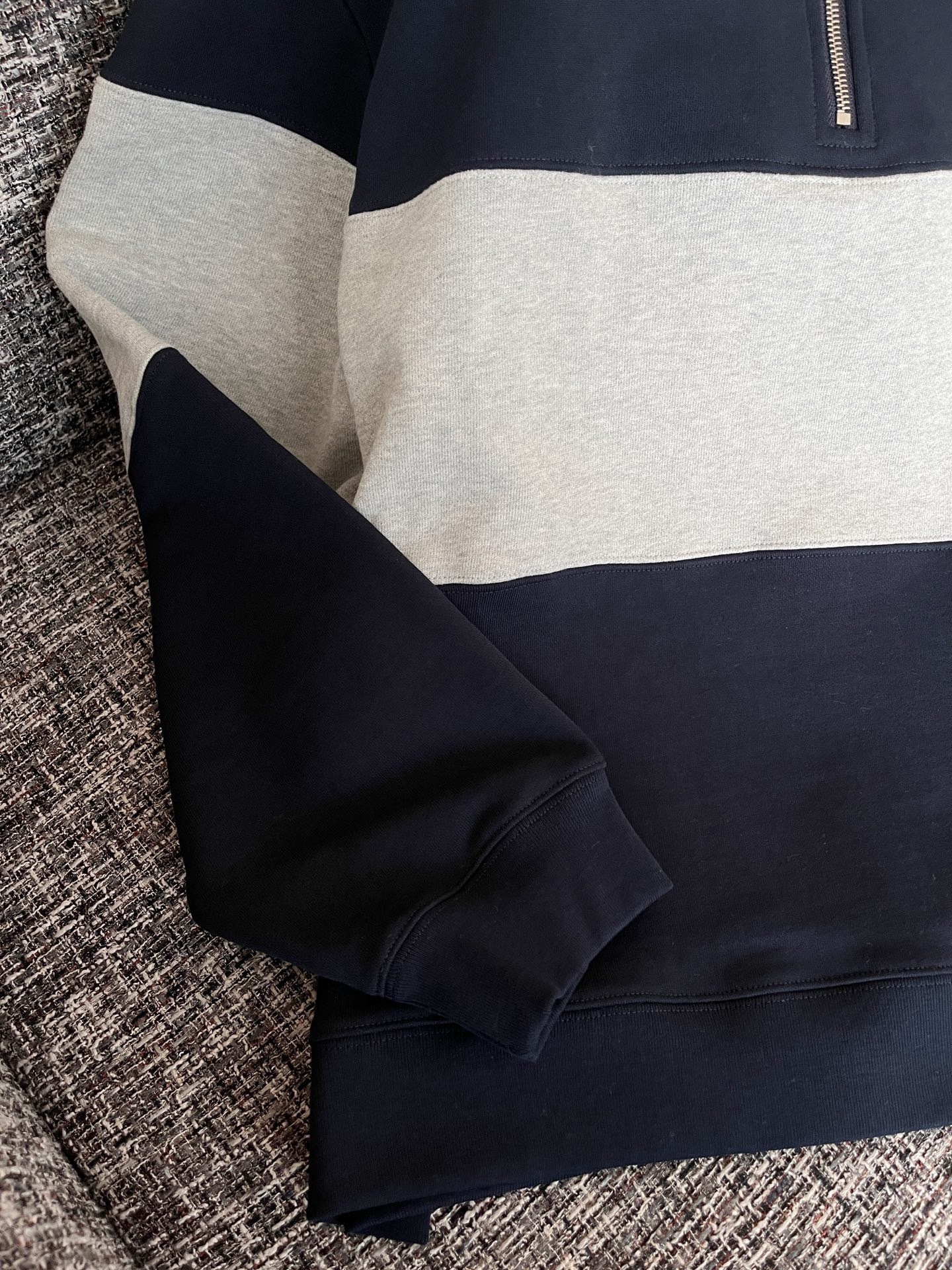 miumiu ハーフジップ コットン スウェットシャツ