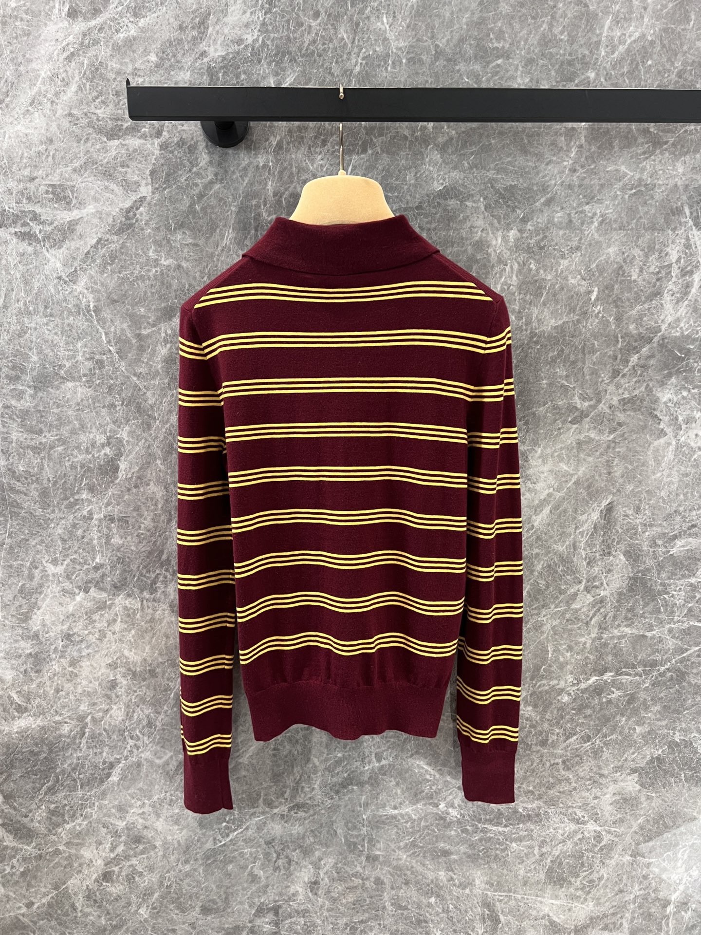 miumiu ストライプ カシミヤxシルク カーディガン