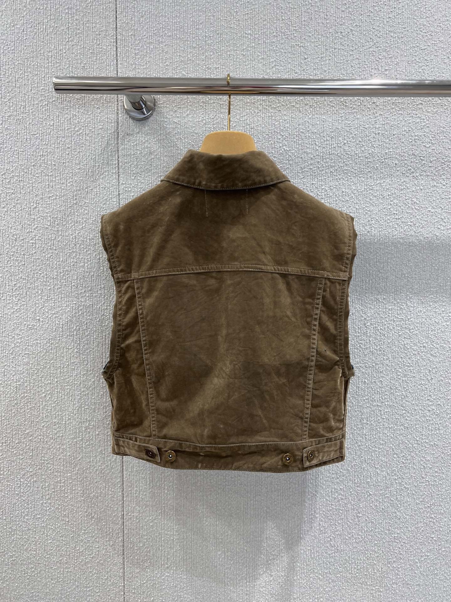 miumiu ウォッシュド フロック加工 シャンブレー ベスト