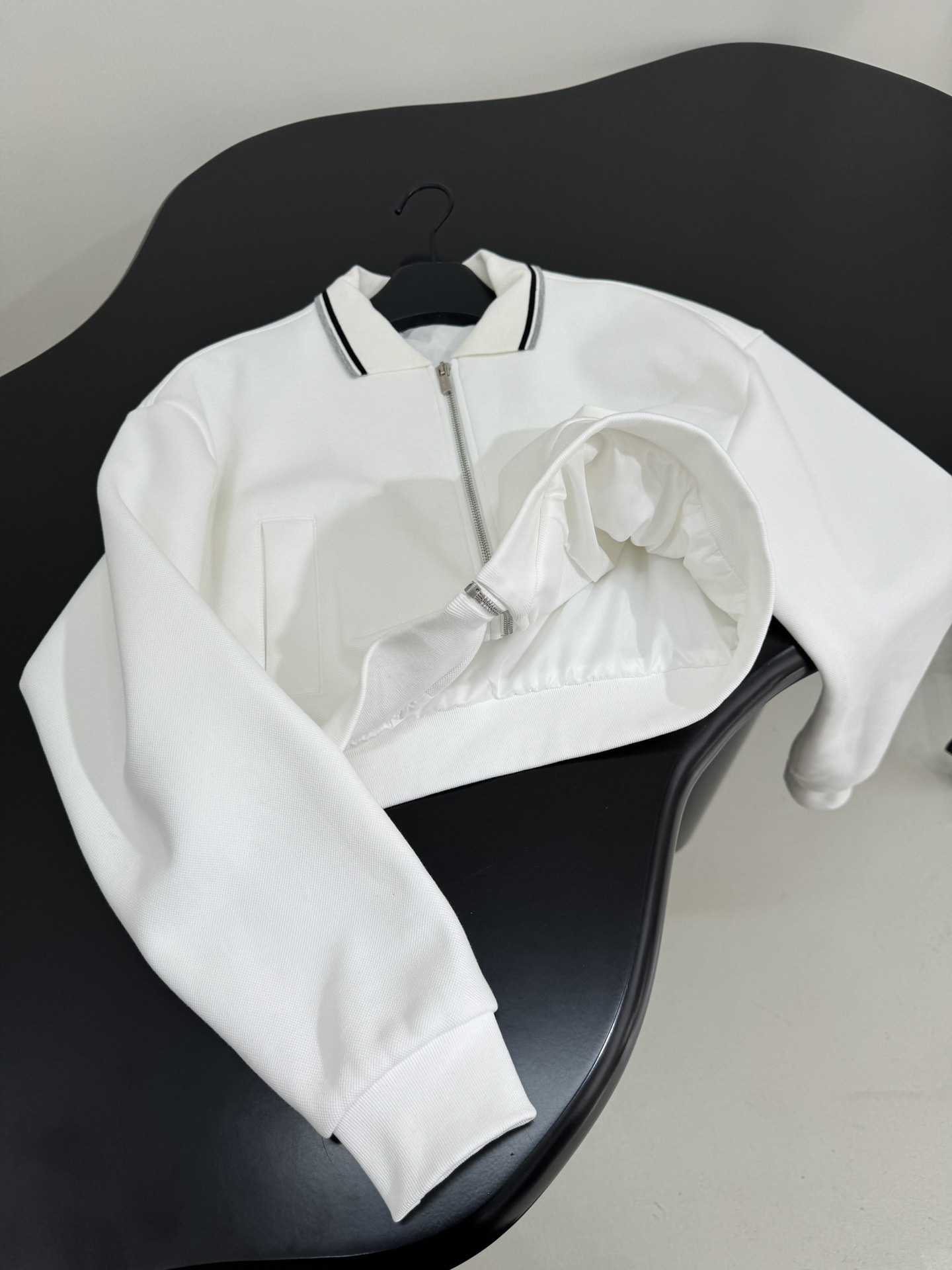 miumiu ボンデッドピケとテクニカルジャージーのブルゾンジャケット