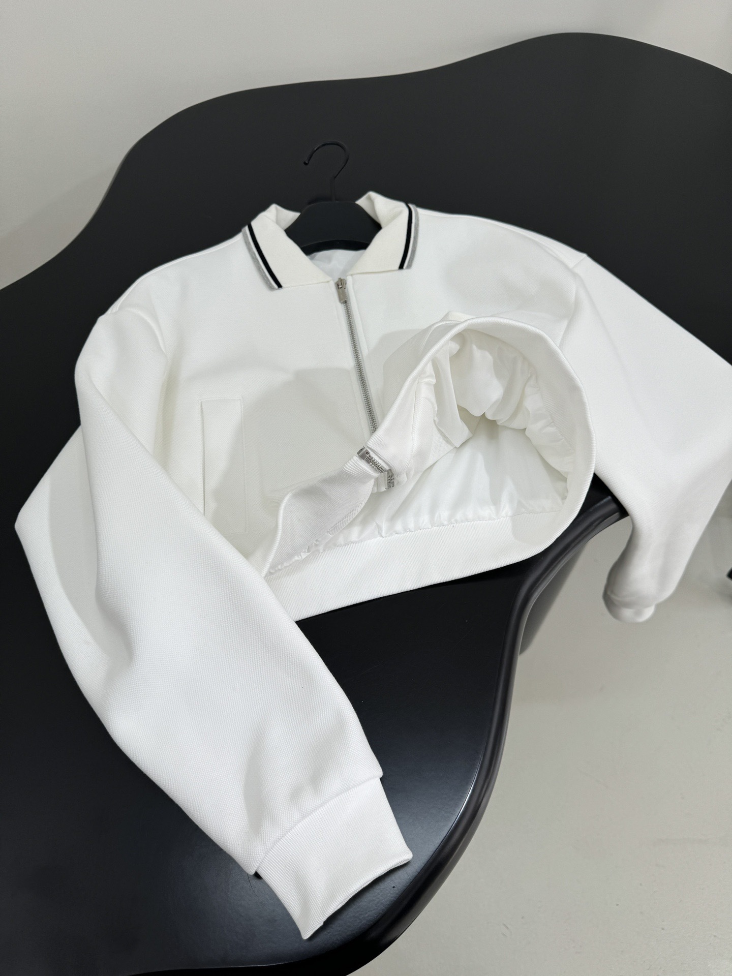 miumiu ボンデッドピケとテクニカルジャージーのブルゾンジャケット