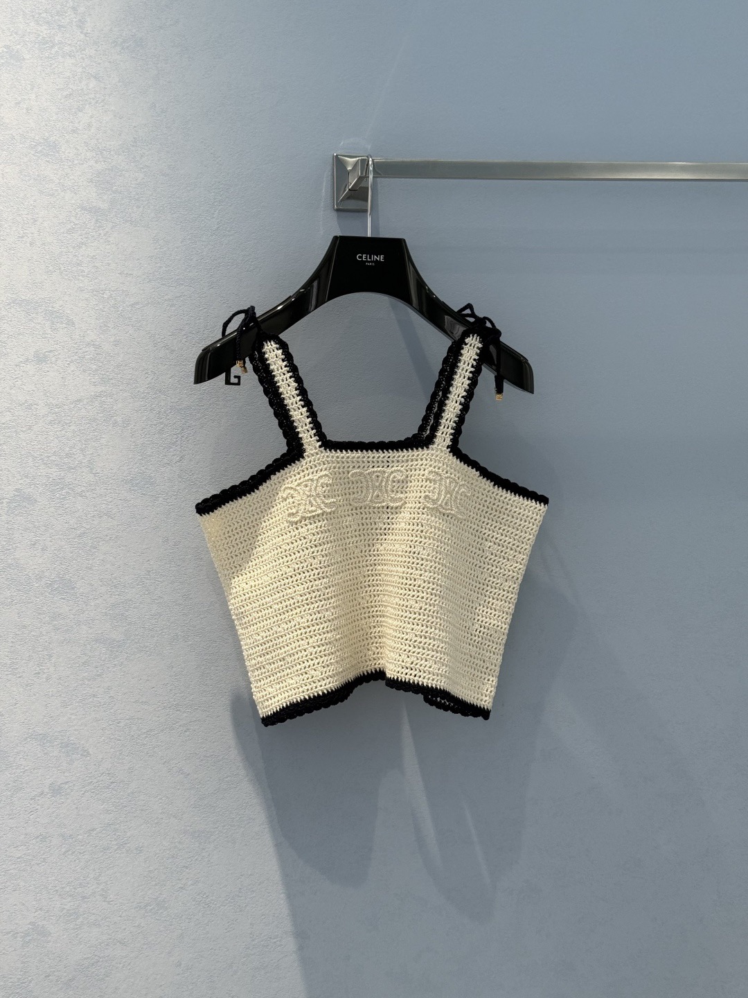 CELINE トリオンフ クロシェ クロップトップ / コットン