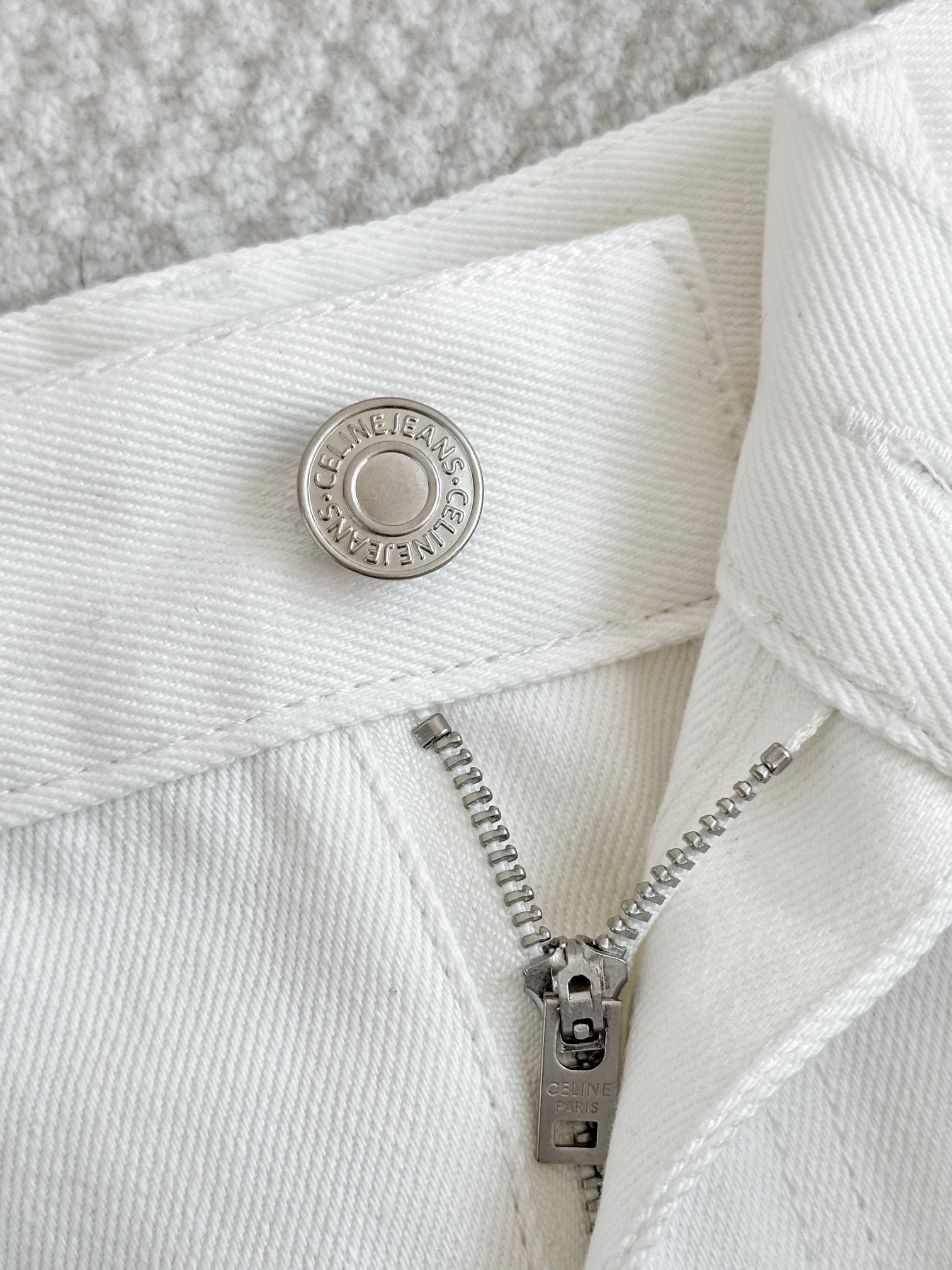 CELINE エンブロイダリー ミニスカート / ローウォッシュ ホワイトデニム