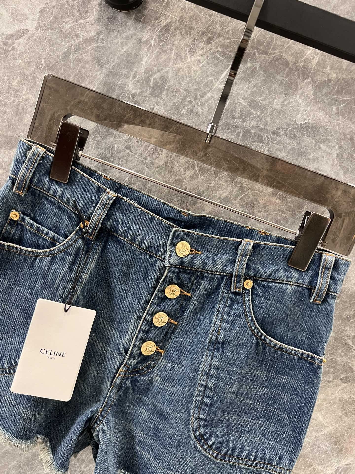 CELINE ミニショートパンツ ユニオンウォッシュ デニム