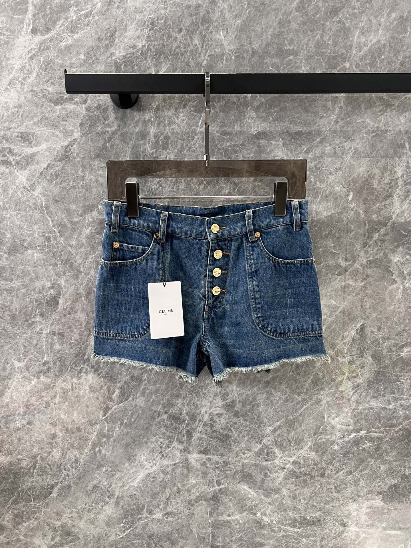 CELINE ミニショートパンツ ユニオンウォッシュ デニム