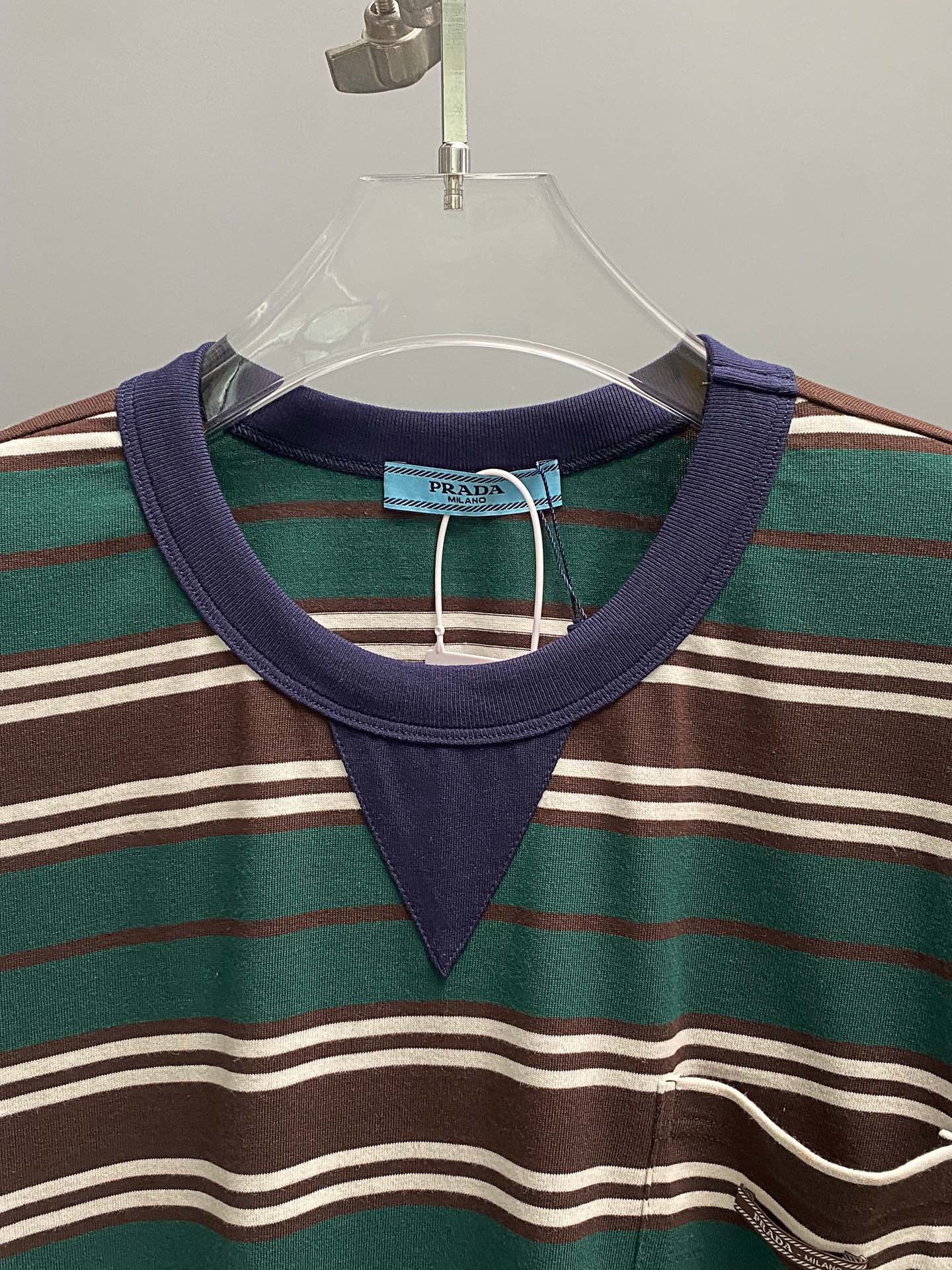Prada ストライプ ライルコットン Tシャツ