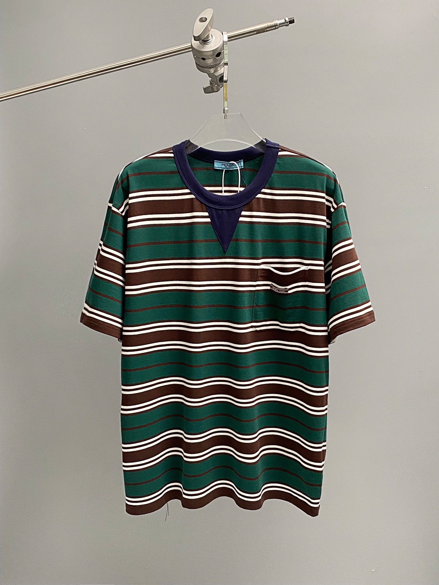 Prada ストライプ ライルコットン Tシャツ