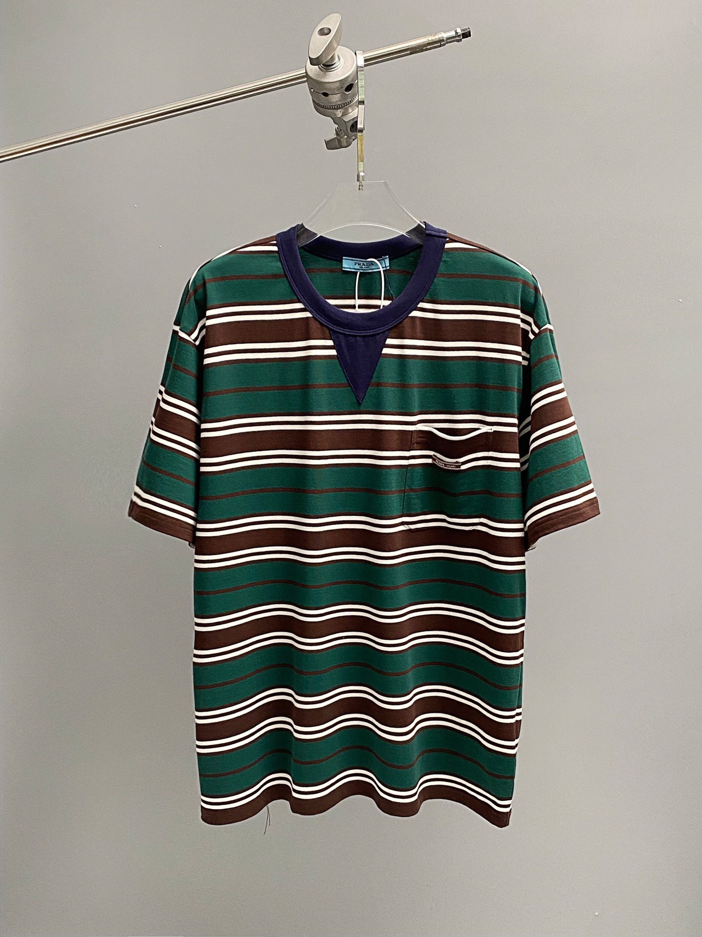 Prada ストライプ ライルコットン Tシャツ