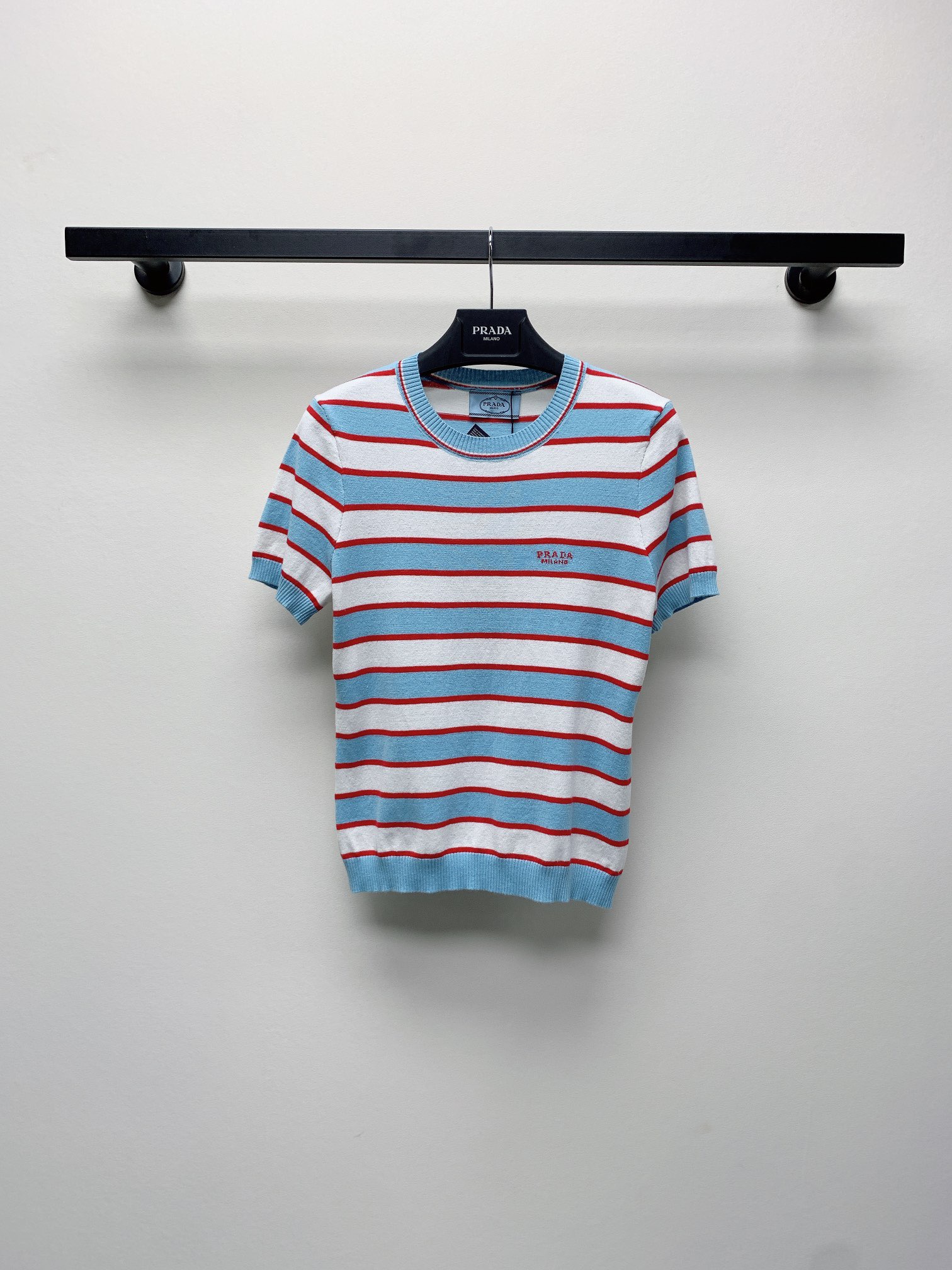 Prada ストライプ コットン クルーネックセーター