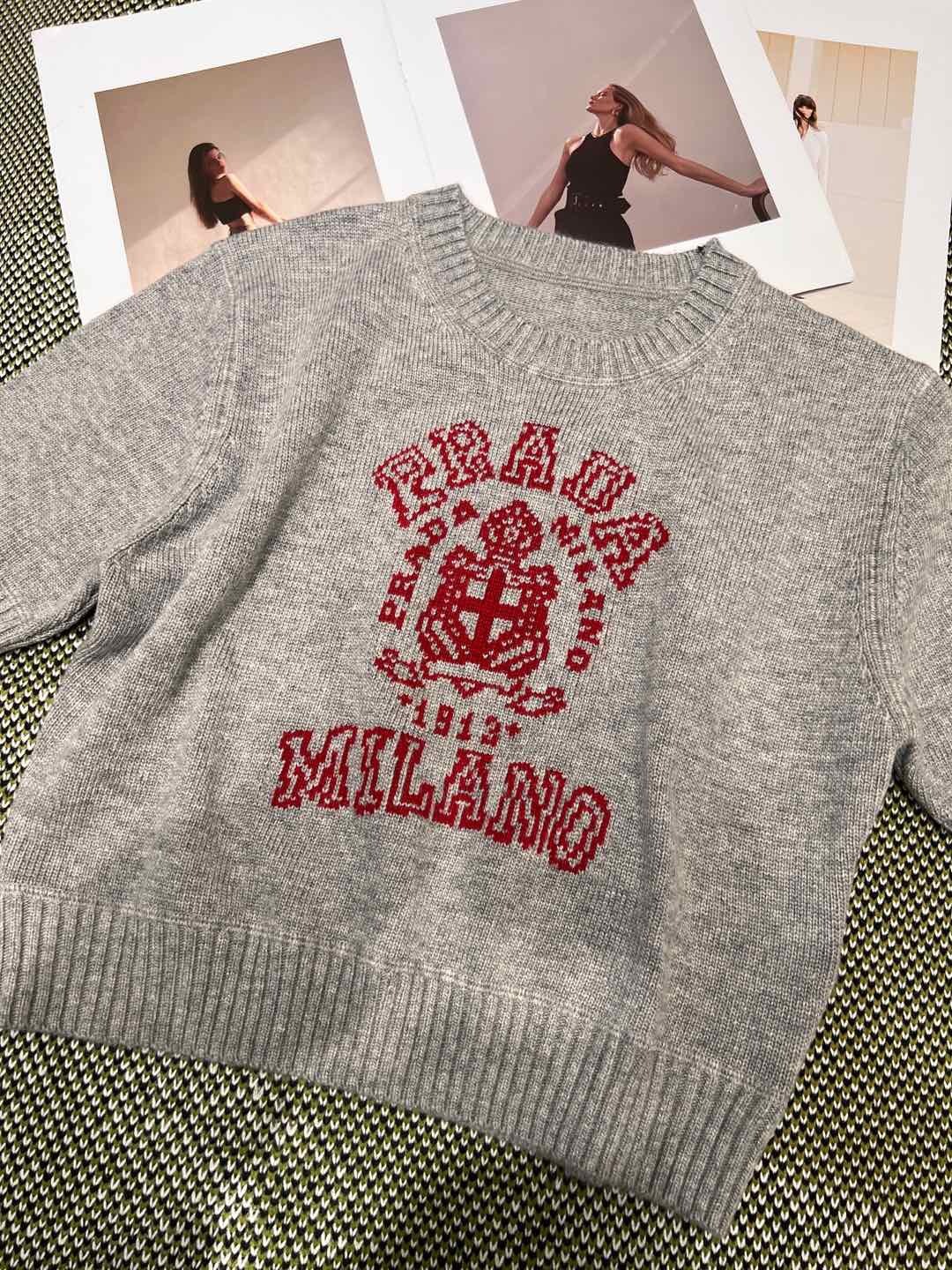 Prada ウールxカシミヤ インターシャ セーター