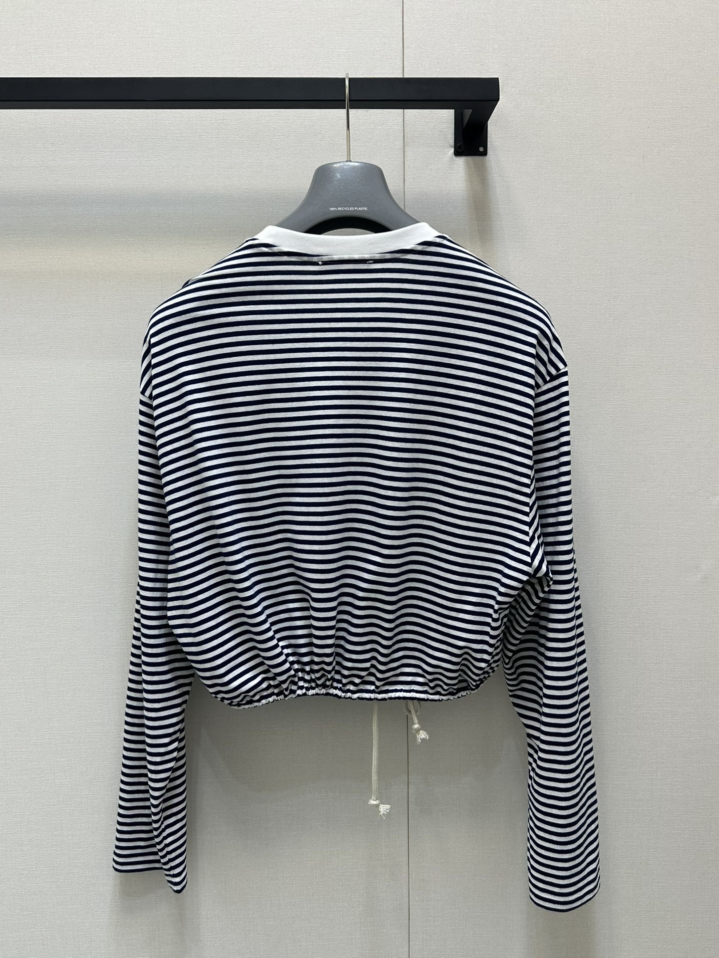 Prada 長袖 ストライプ ジャージー Tシャツ