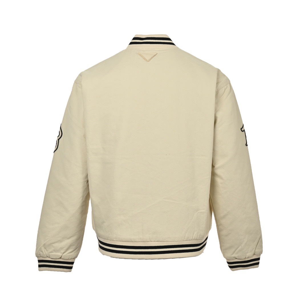 Prada パッチ付 キャンバス ボンバージャケット