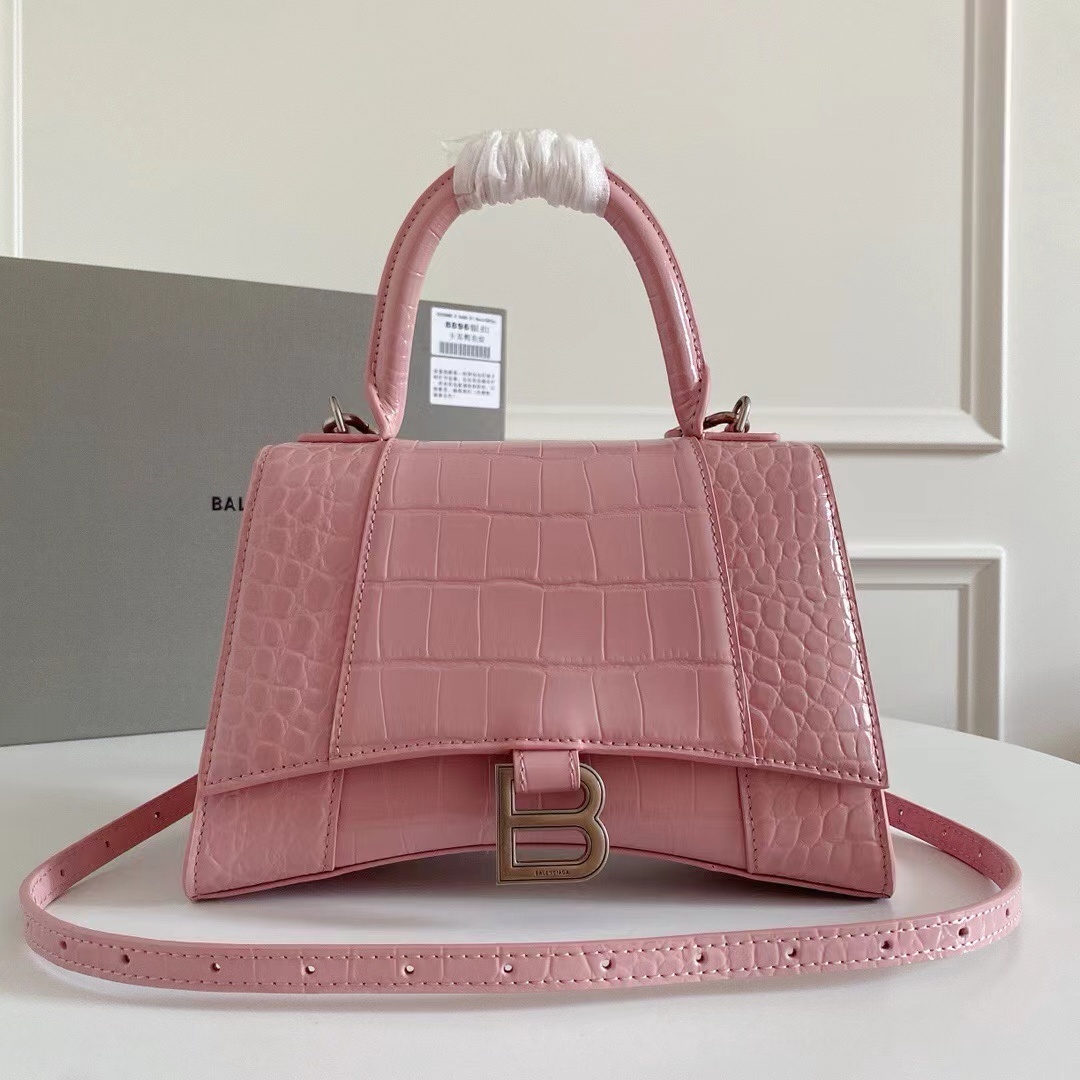 【BALENCIAGA】HOURGLASS  トップハンドル クロコダイル型押し