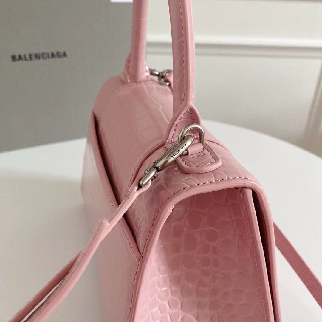 【BALENCIAGA】HOURGLASS  トップハンドル クロコダイル型押し