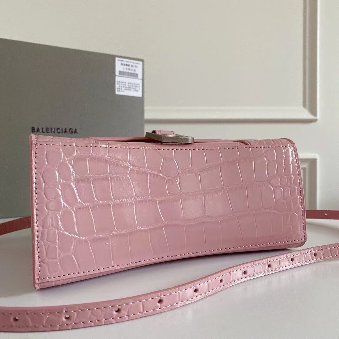 【BALENCIAGA】HOURGLASS  トップハンドル クロコダイル型押し