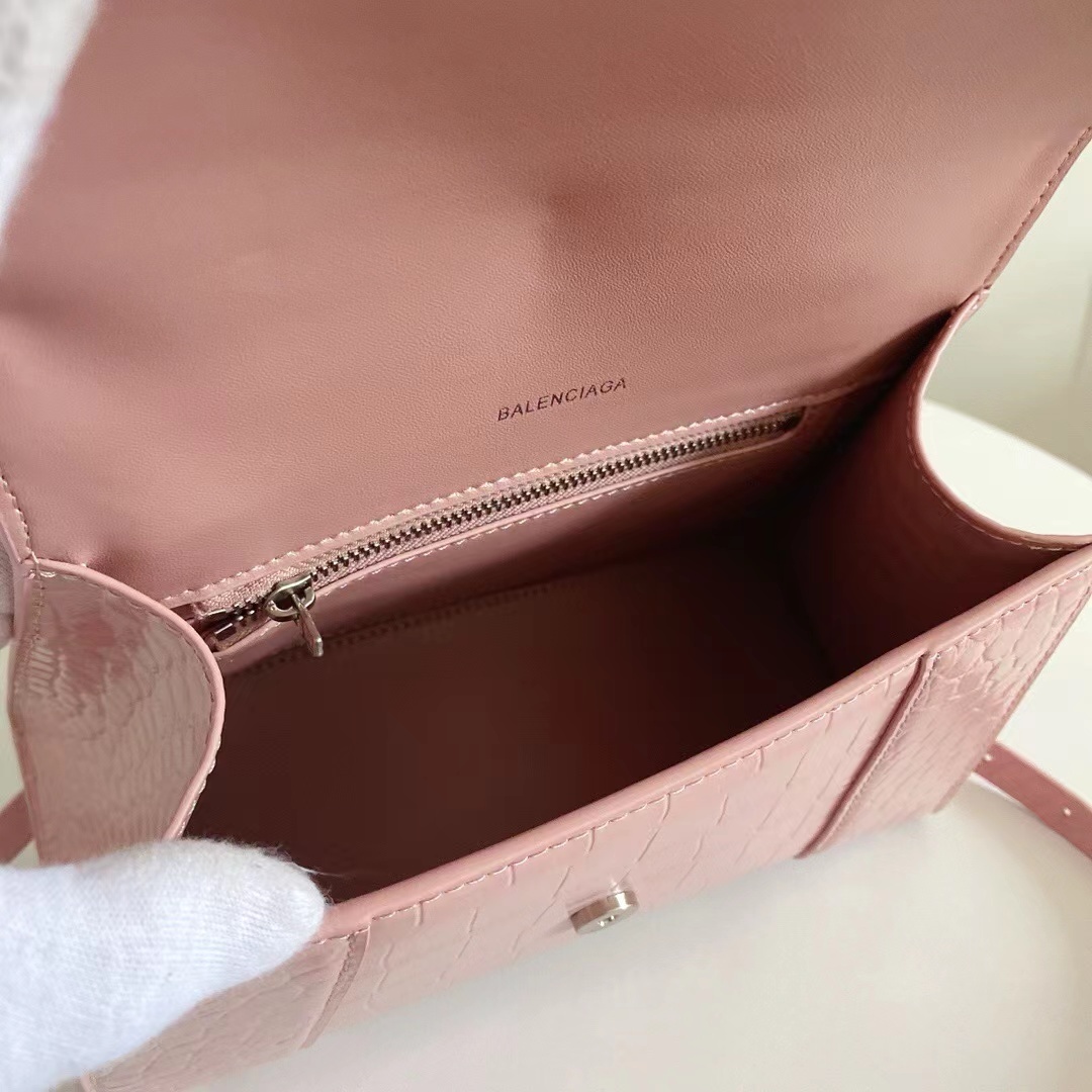 【BALENCIAGA】HOURGLASS  トップハンドル クロコダイル型押し