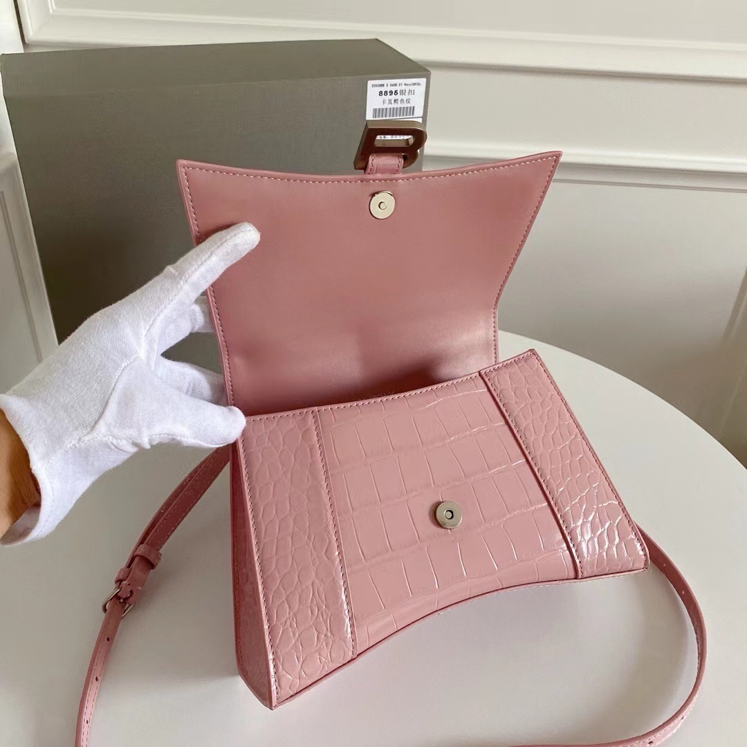 【BALENCIAGA】HOURGLASS  トップハンドル クロコダイル型押し