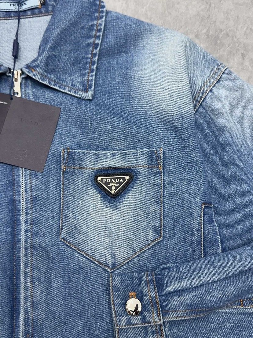 Prada オーガニックデニム クロップド ジャケット