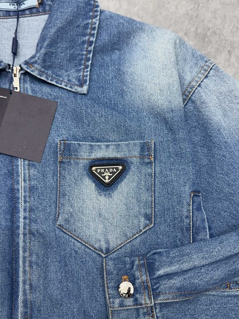 Prada オーガニックデニム クロップド ジャケット