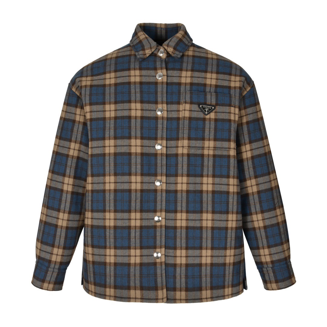 Prada チェック ウールツイル ランバージャックジャケット