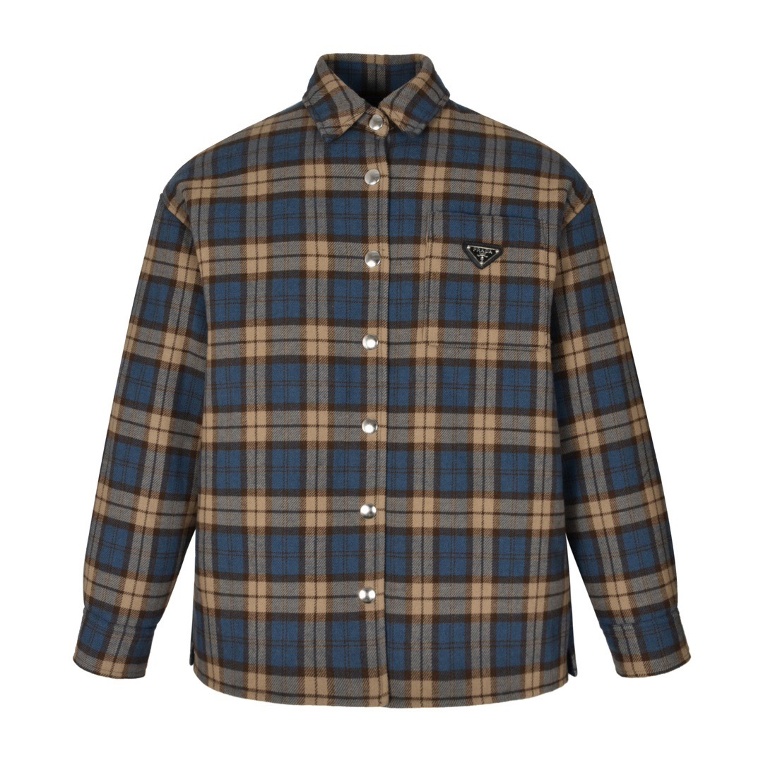 Prada チェック ウールツイル ランバージャックジャケット