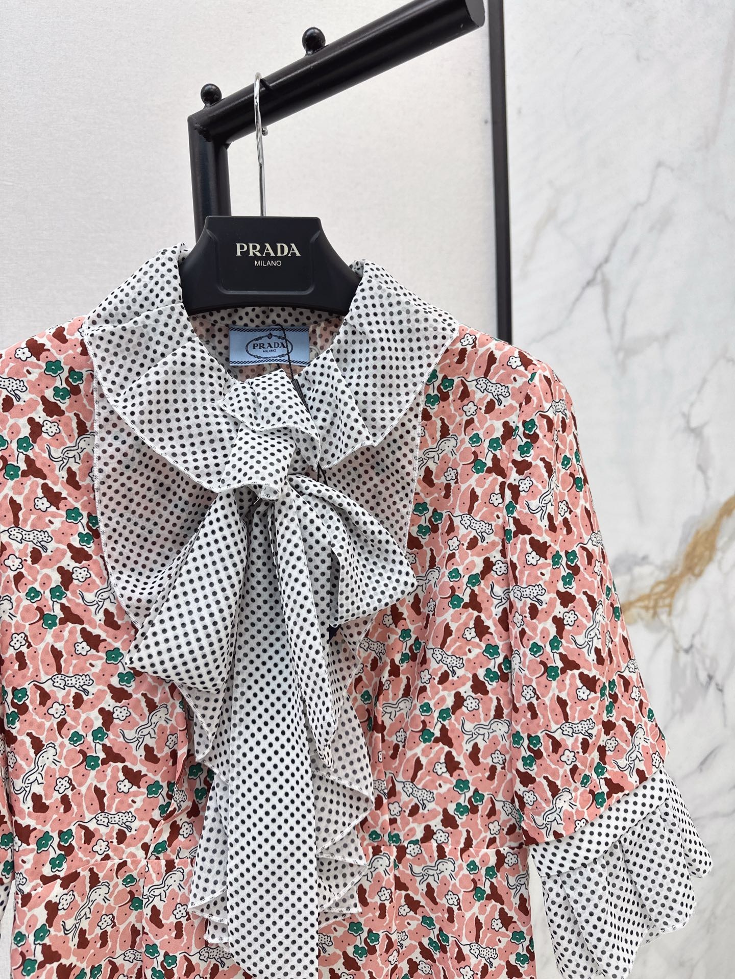 Prada プリント入り ジョーゼット ドレス