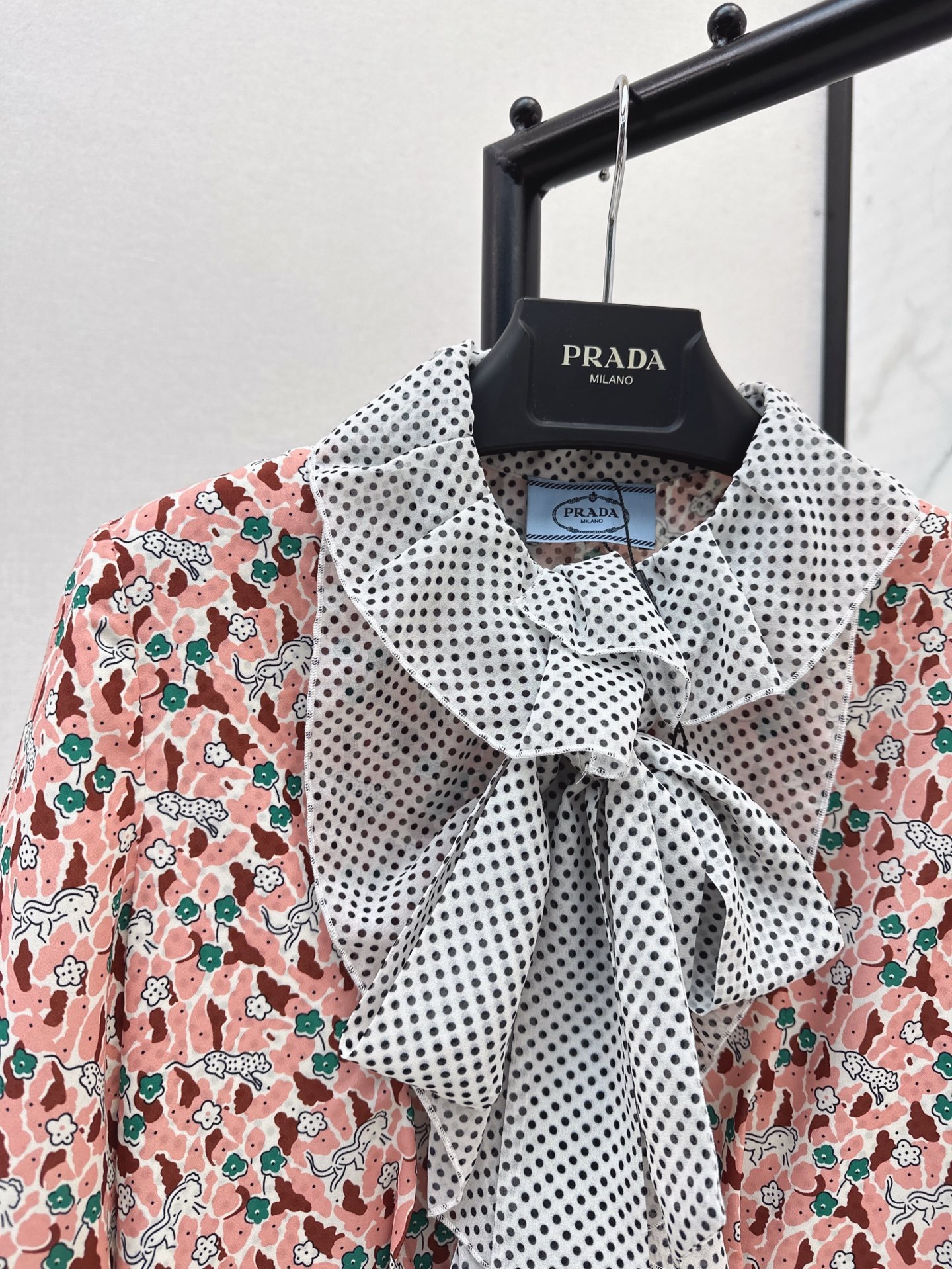 Prada プリント入り ジョーゼット ドレス