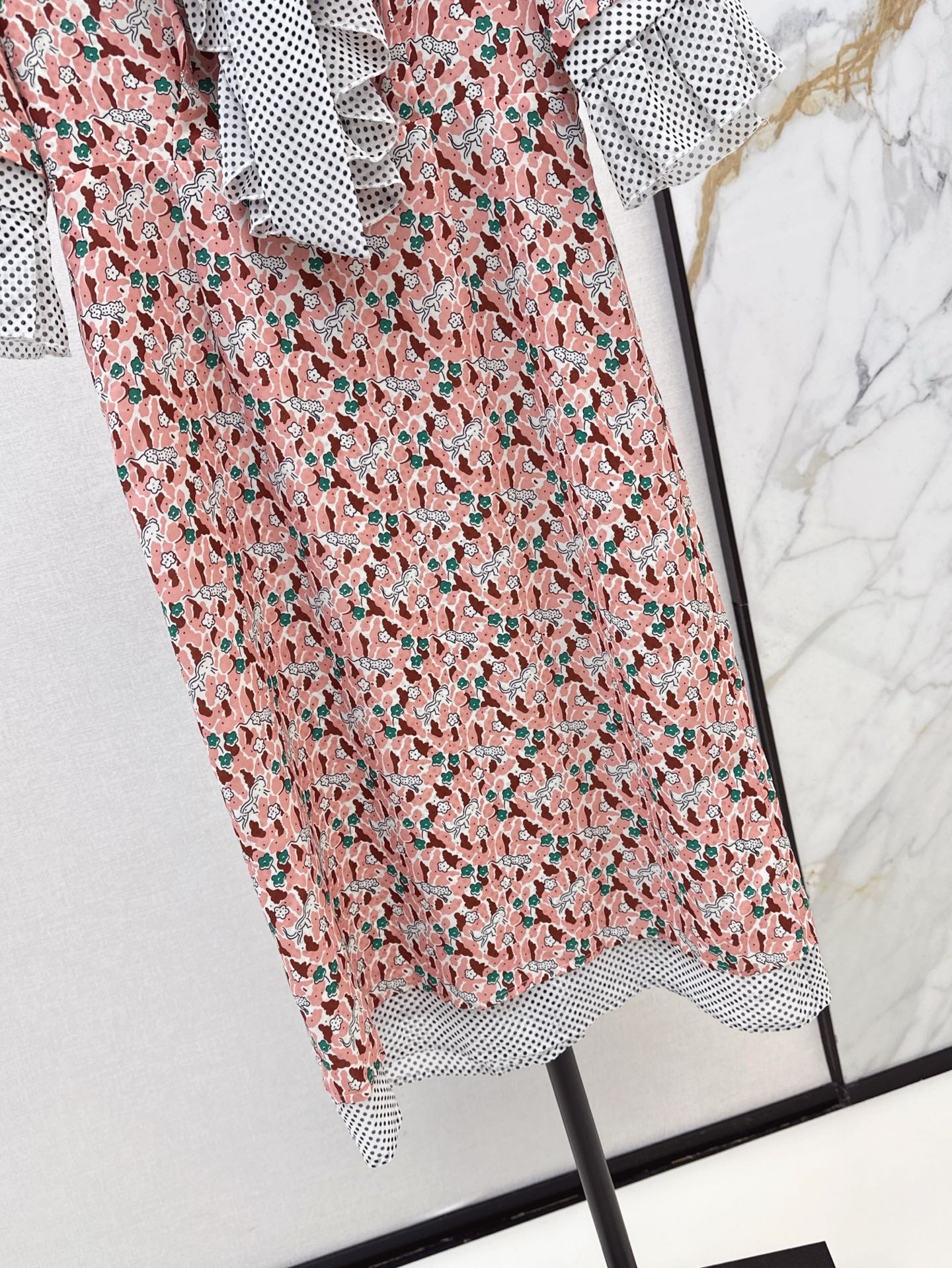 Prada プリント入り ジョーゼット ドレス