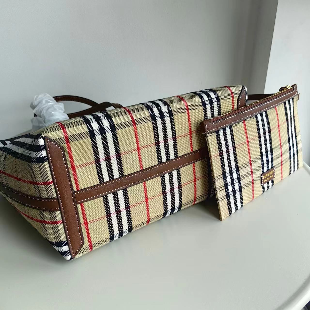 BURBERRY / バーバリー ◆ロンドン スモール トートバッグ ベージュ チェック