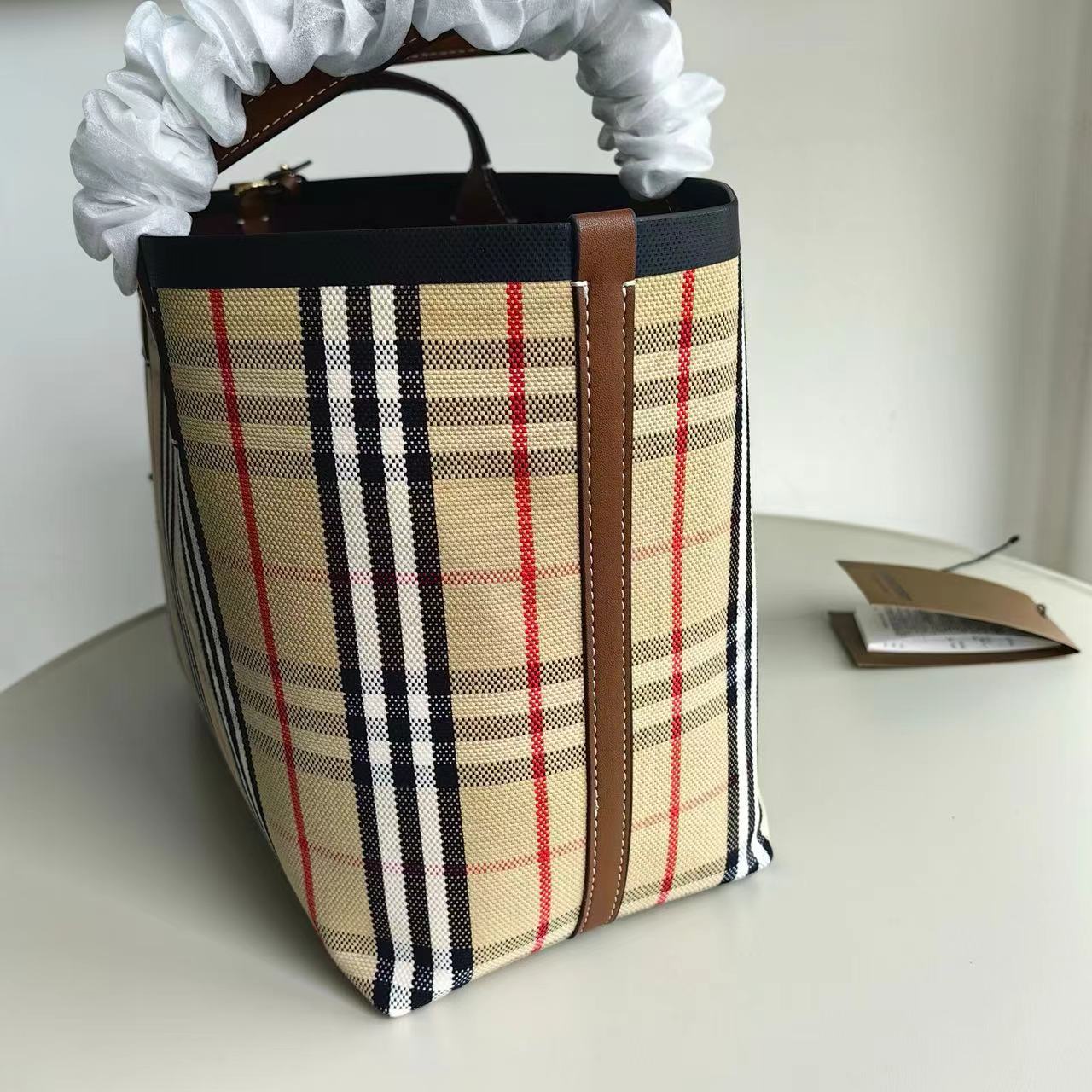 BURBERRY / バーバリー ◆ロンドン スモール トートバッグ ベージュ チェック