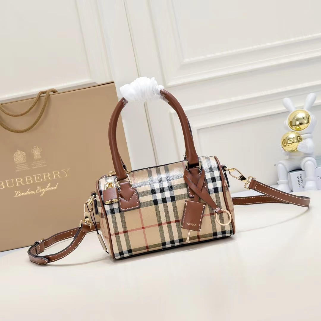 BURBERRY ミニチェックボウリングバッグ ショルダーバッグ
