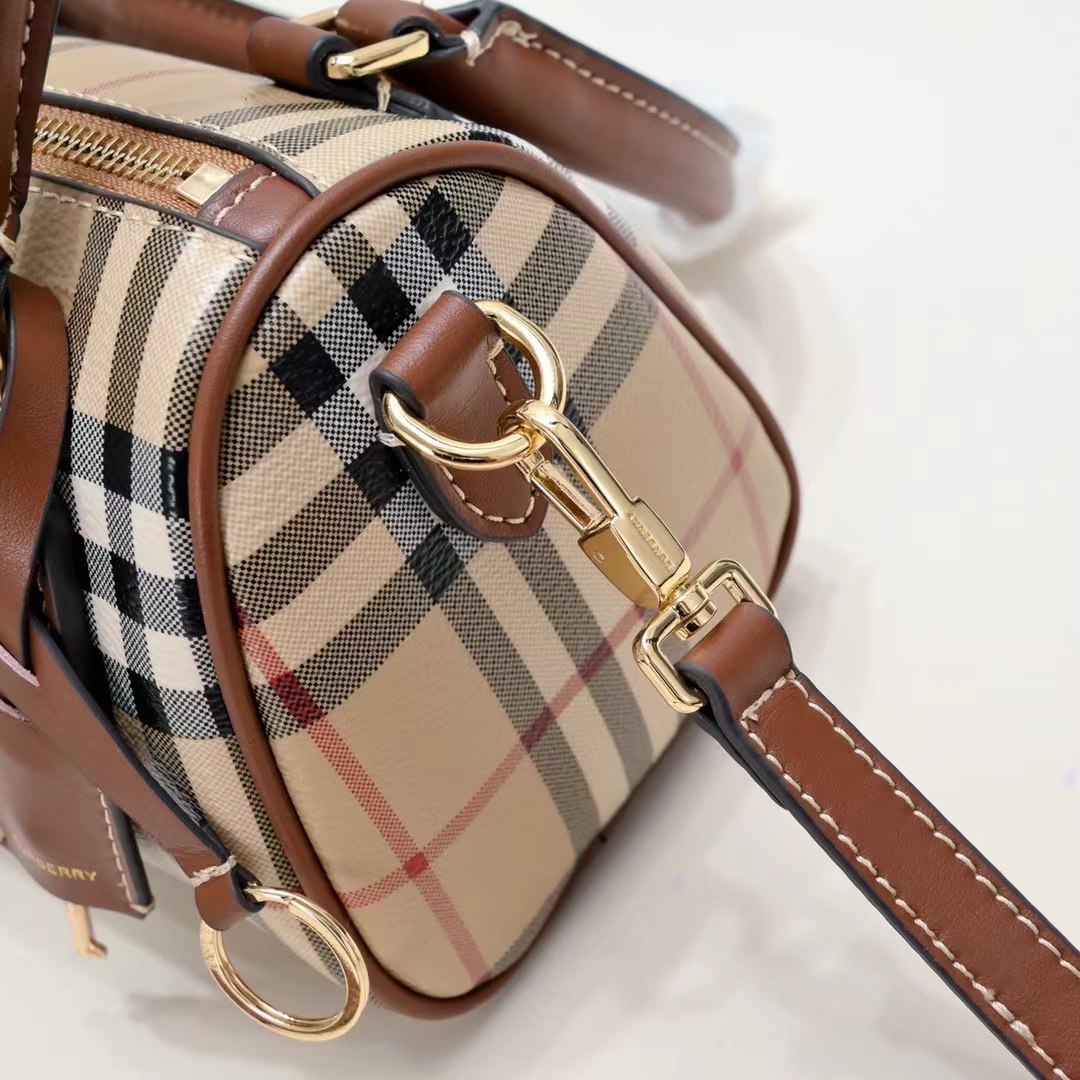 BURBERRY ミニチェックボウリングバッグ ショルダーバッグ