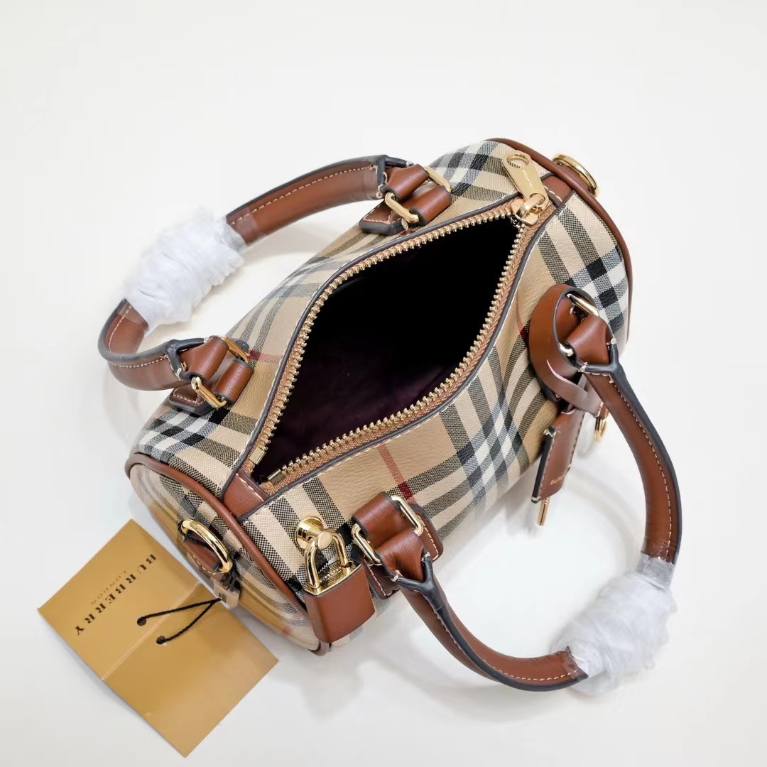 BURBERRY ミニチェックボウリングバッグ ショルダーバッグ