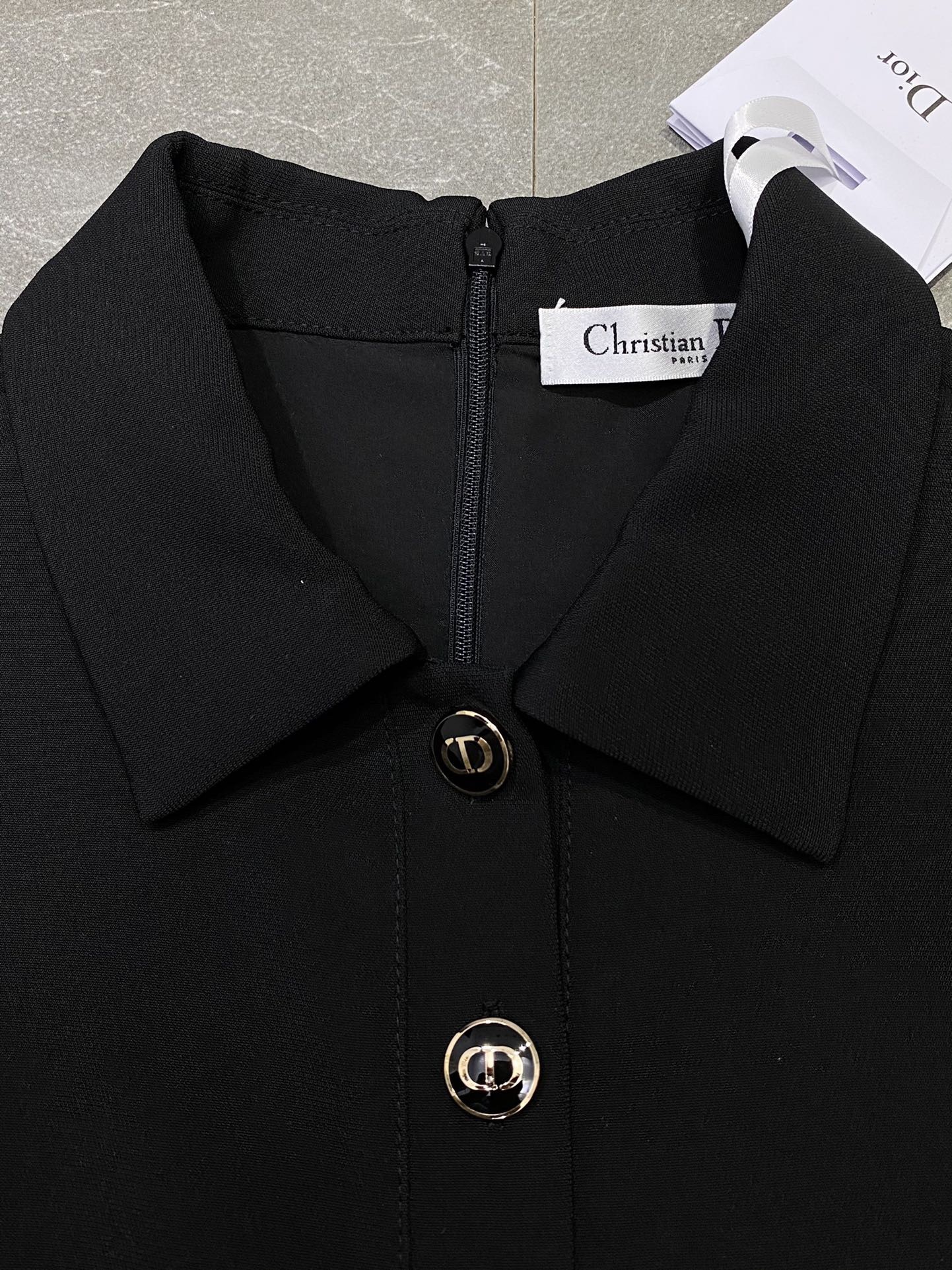 DIOR CDボタン ドレス ウール & シルク