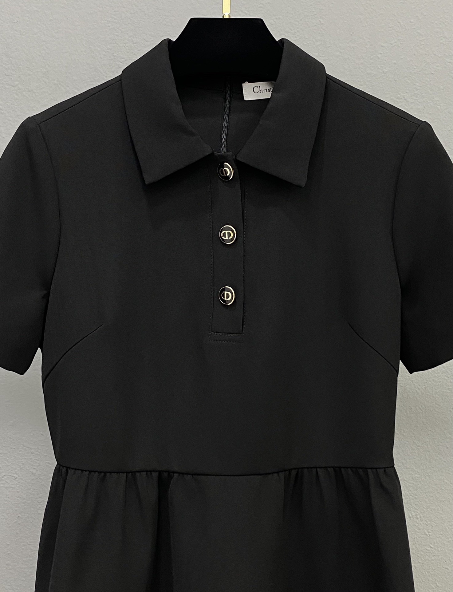 DIOR CDボタン ドレス ウール & シルク